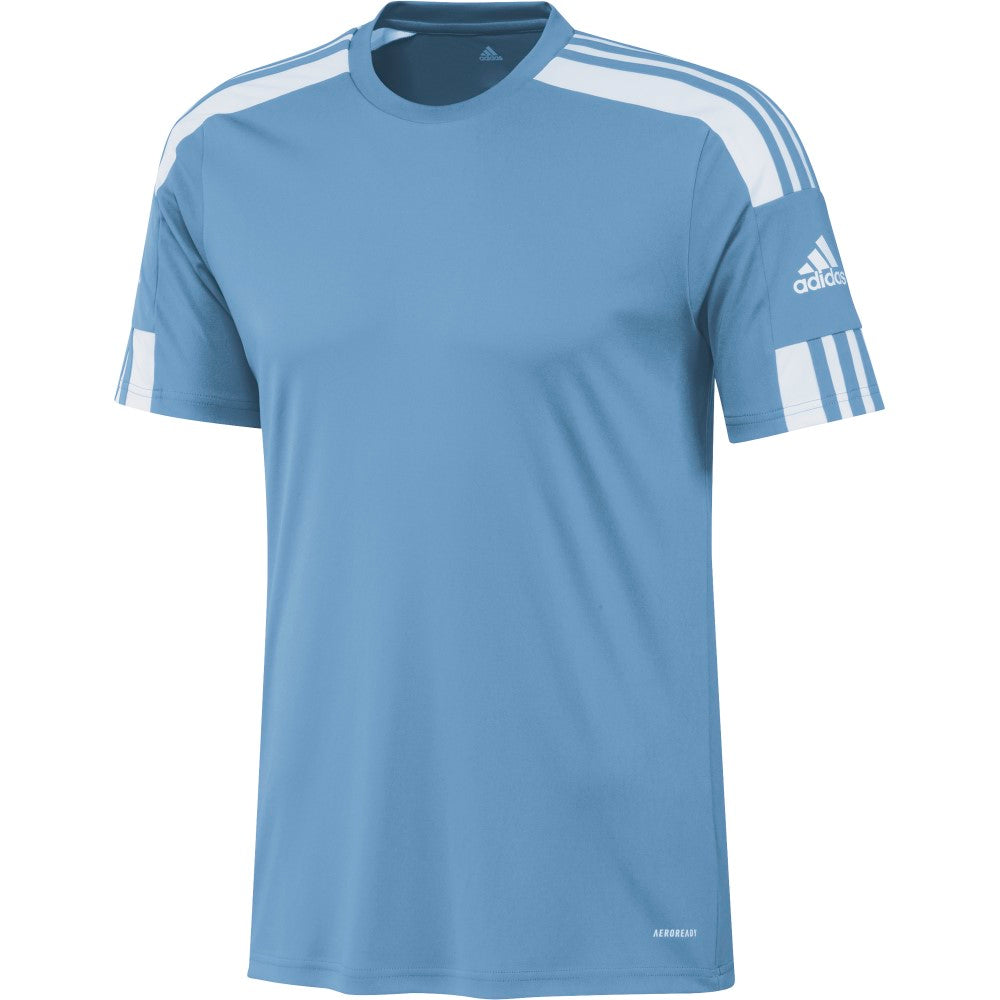 Adidas Adult Squadra 21 Soccer Jersey - Light Blue/White - Breathable Performance Shirt for Men's Football Training & Match Play