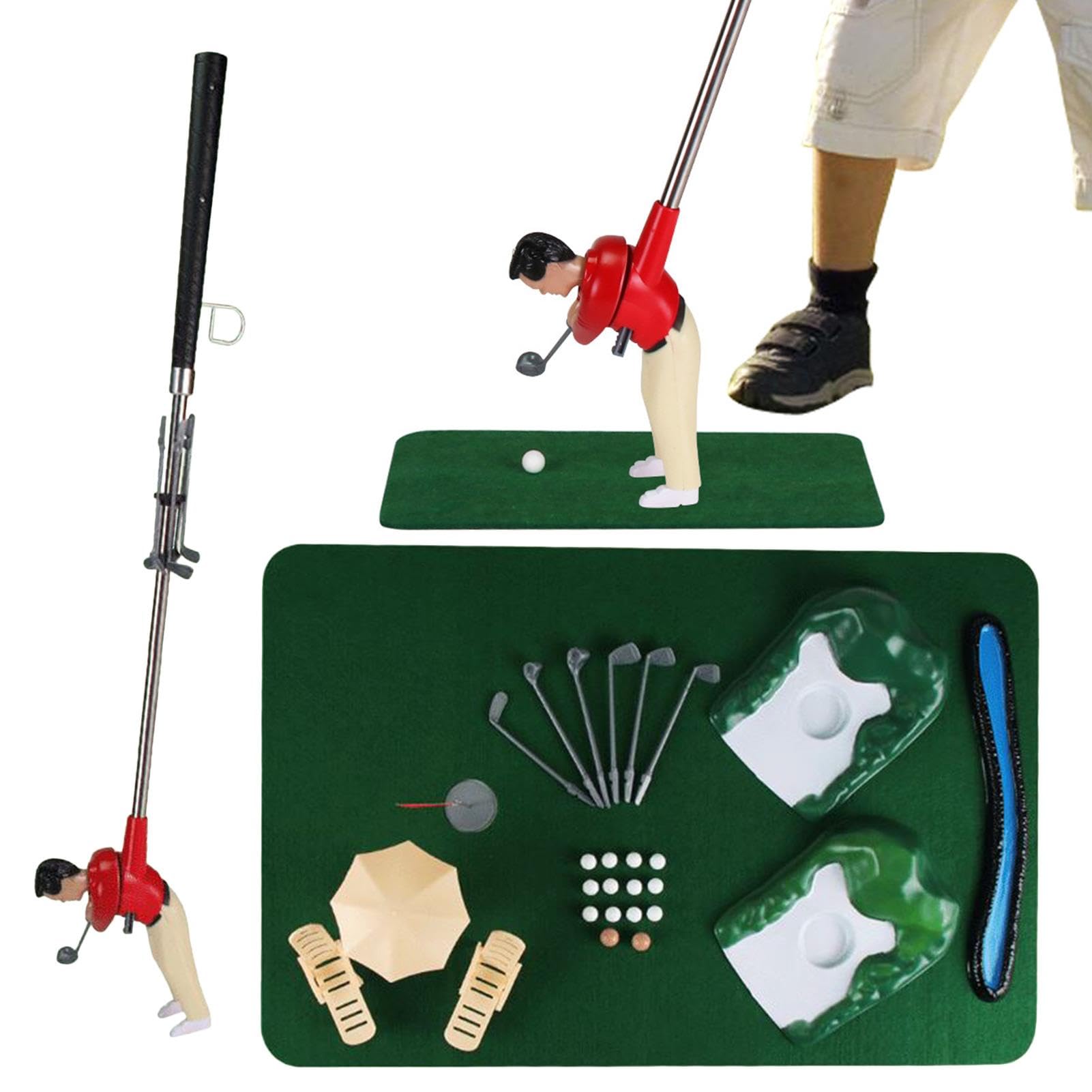 Mini Golf Game Set for Toilet - Fun Indoor Golf Practice Kit for Kids & Adults - Portable Mini Golf Man Toy - Family Game Night & Office Break Entertainment