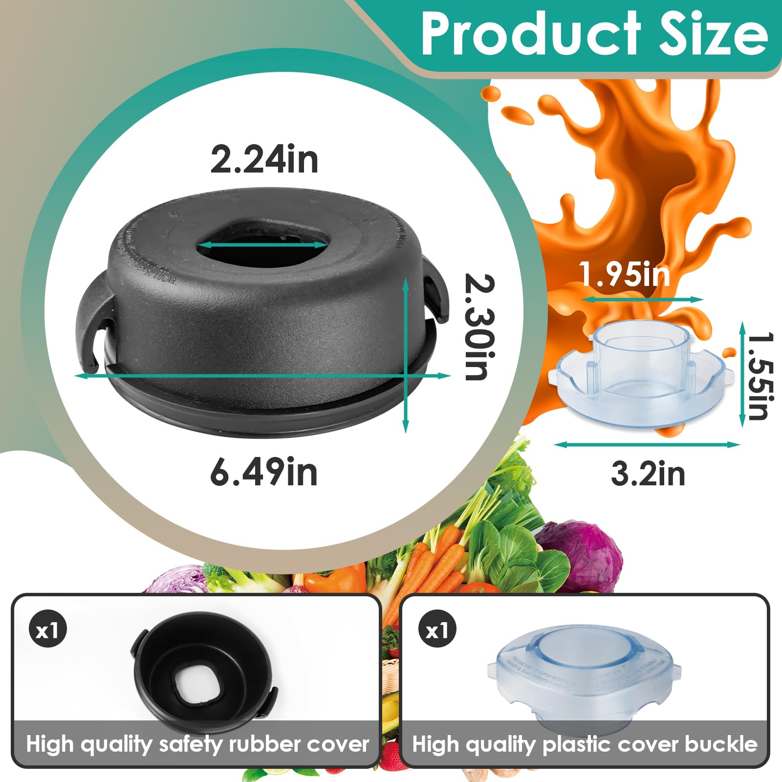 Vitamix Blender Replacement Lid - 64oz High Profile Container Cover for Vitamix 5200 & 5000 Series - Durable Blender Pitcher Lid with Plug - Perfect for Smoothies, Soups, and Nut Butters
