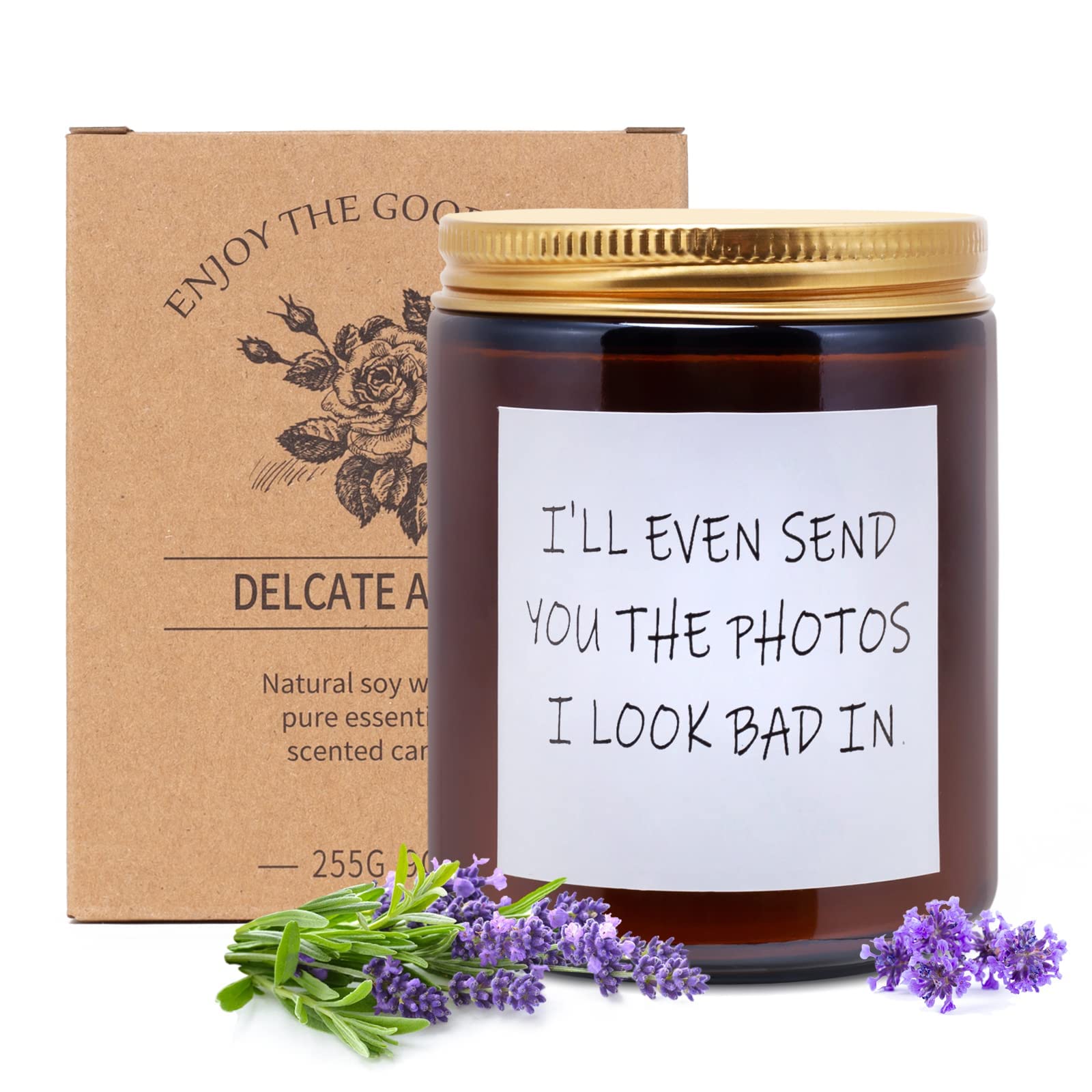 9 oz Lavender Aromatherapy Candle - 50 Hour Burn, Stress Relief Gift for Women - Birthday, Christmas & Home Relaxation