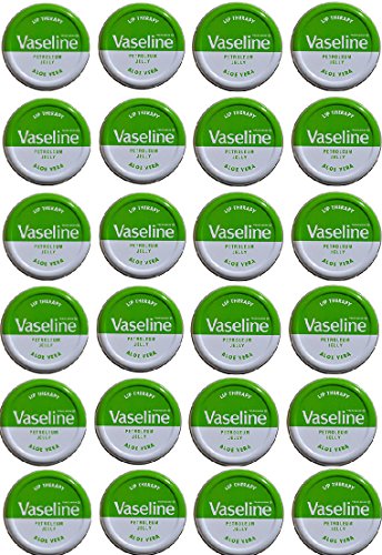Vaseline Lip Balm 24 Pack - 20g/0.705oz Each - Aloe Vera Formula for Dry & Chapped Lips - Perfect for Winter Care, Travel & Daily Moisturizing