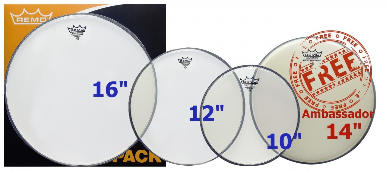 Remo 12-Inch Drum Set (PP0312BE) - Professional Percussion Kit for Drummers, Bands & Music Enthusiasts - Perfect for Live Performances, Studio Recording & Practice Sessions