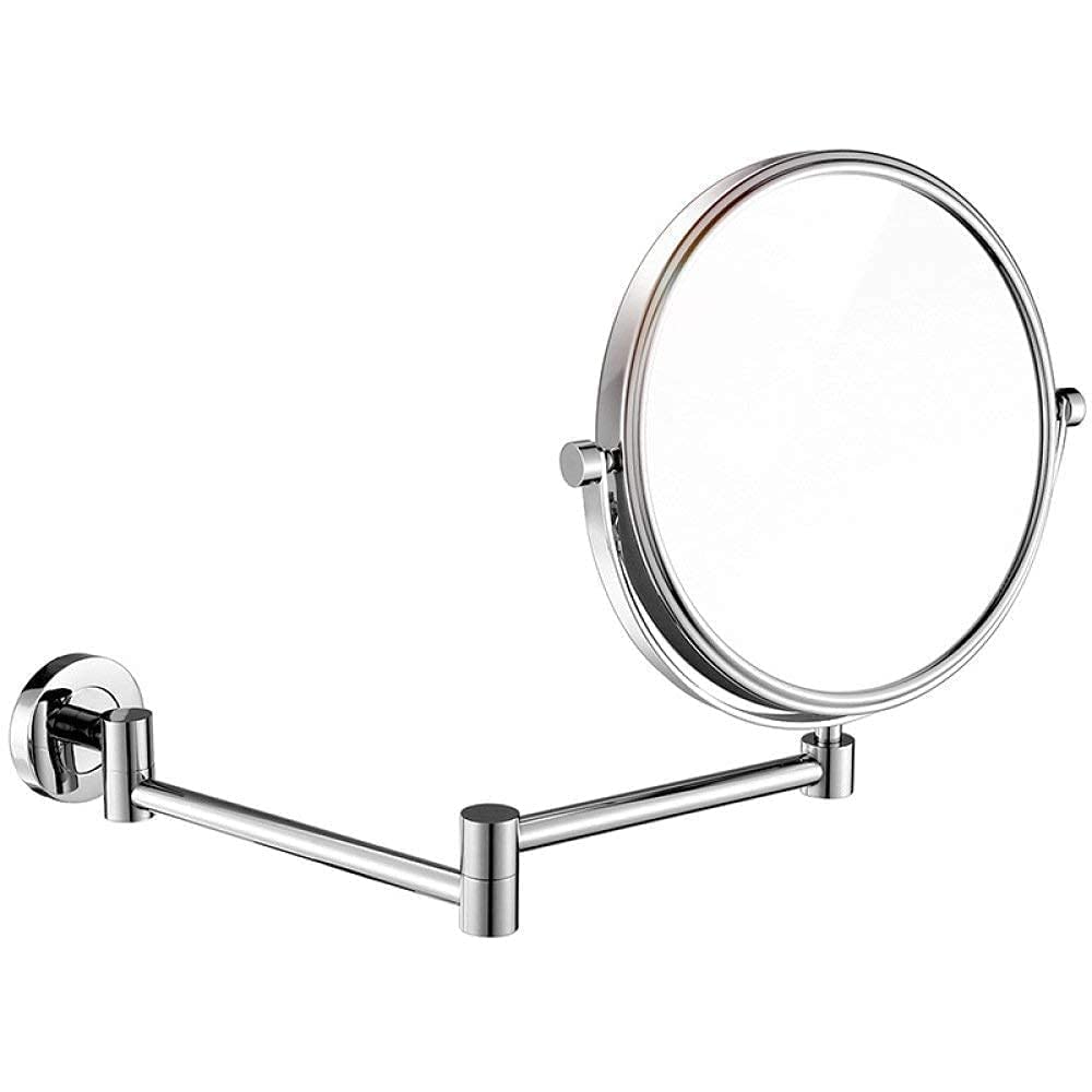 360° Rotating Double-Sided Wall Mounted Makeup Mirror with Adjustable Stretch - Perfect for Shaving, Makeup & Bedroom Vanity Decor