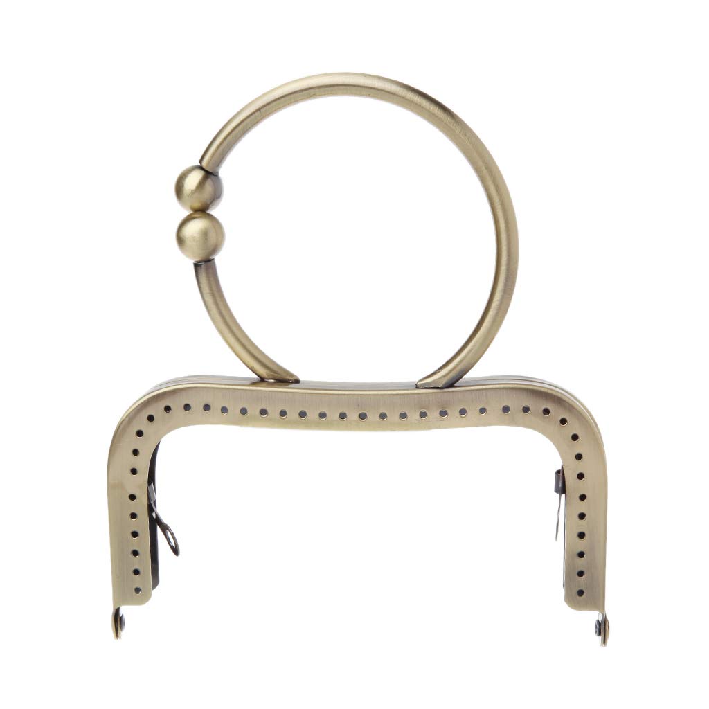 Vintage Purse Frame with Kiss Clasp Lock - 12.5cm Handbag Handle for DIY Purses, Bags & Clutches | Perfect for Crafting, Sewing Projects & Vintage Style Accessories