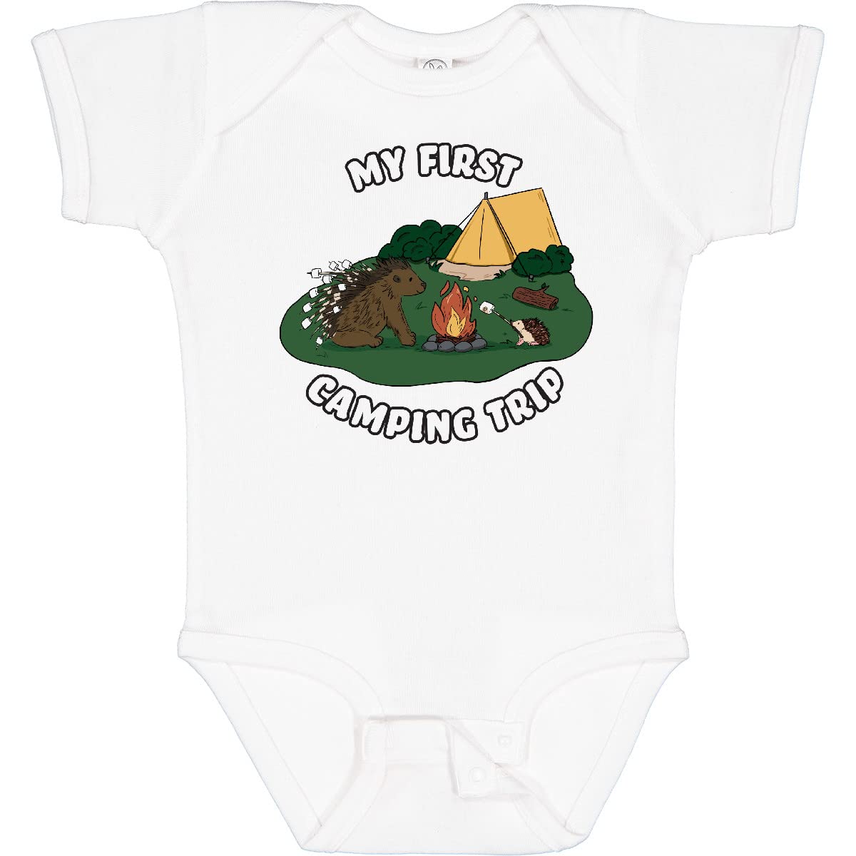 Inktastic My First Camping Trip - Adorable Hedgehog Baby Bodysuit for Boys & Girls | Perfect for Outdoor Adventures, Camping Trips & Family Photos