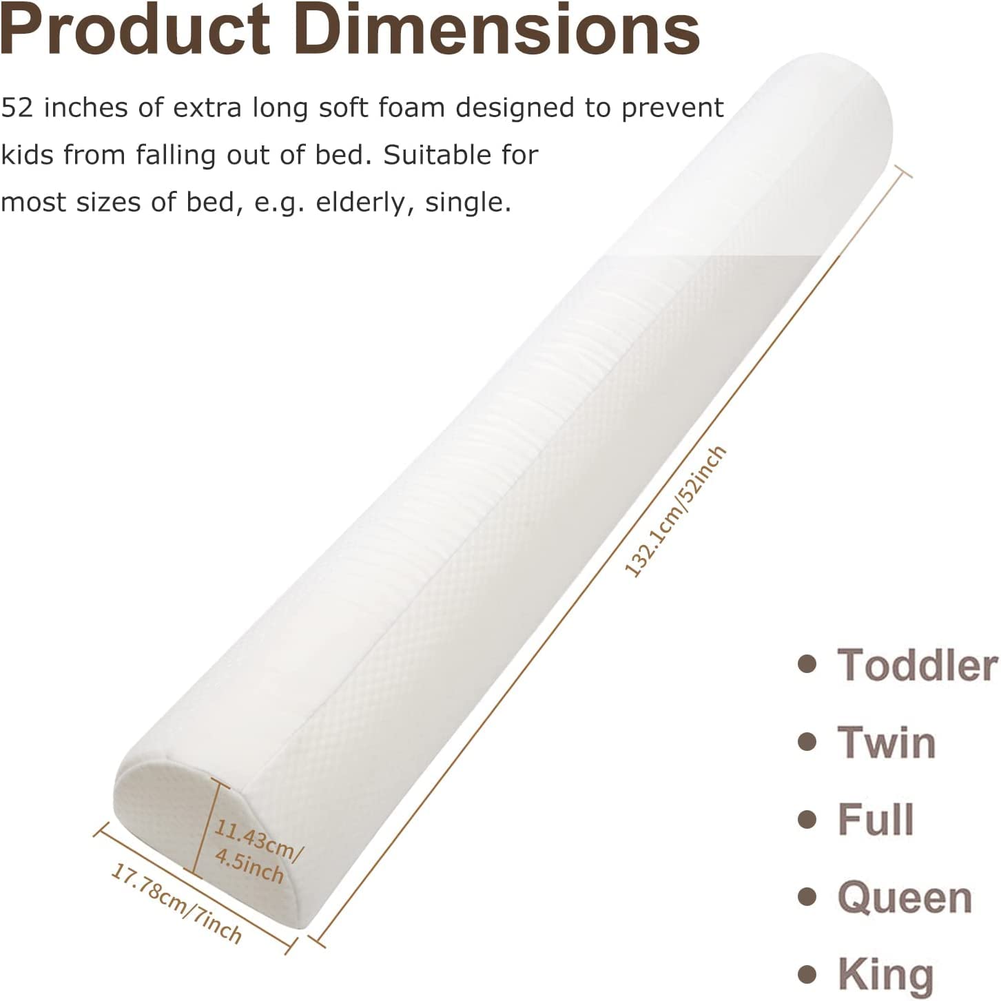 YIHATA 2 Pack Toddler Bed Bumpers - Foam Safety Bed Rail Guard for Kids with Non-Slip, Water Resistant & Washable Cover - Fits Twin, Queen, King & Full Size Beds - Perfect for Toddler Safety and Preventing Falls During Sleep