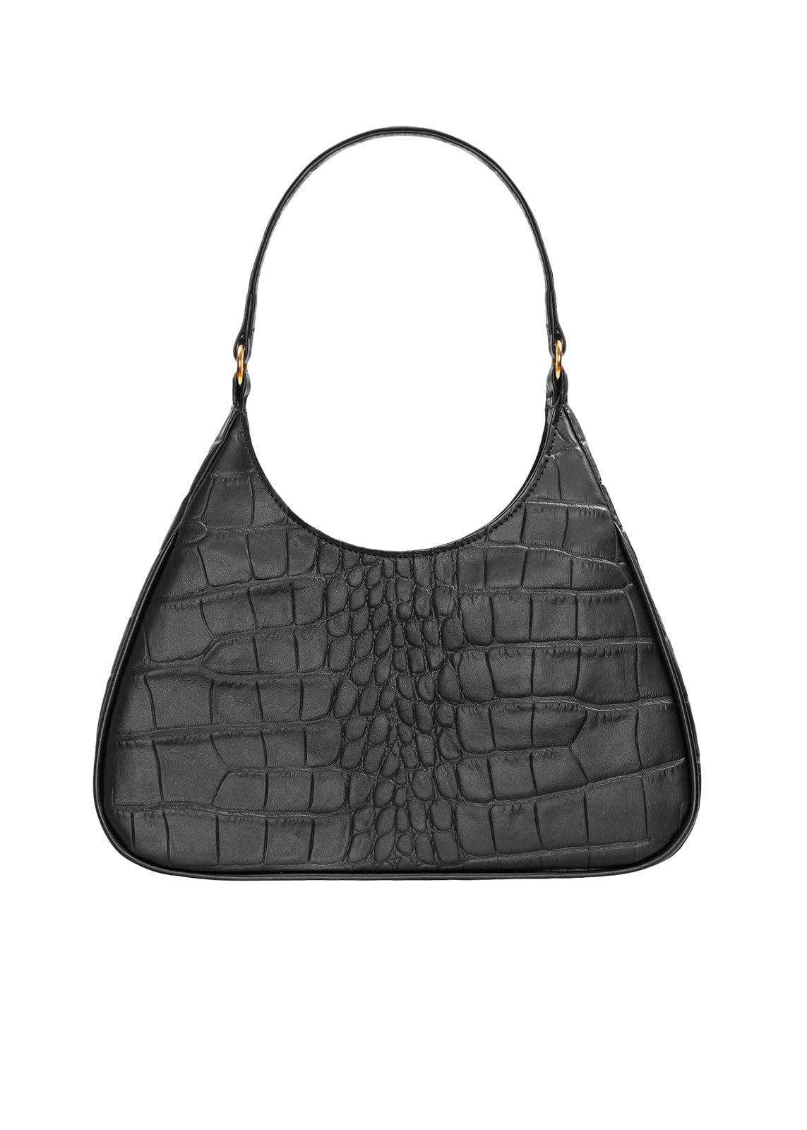 Audrey Vegan Corn Leather Shoulder Bag for Women | Black Crocodile Embossed Crossbody Purse | Perfect for Work, Travel & Everyday Use