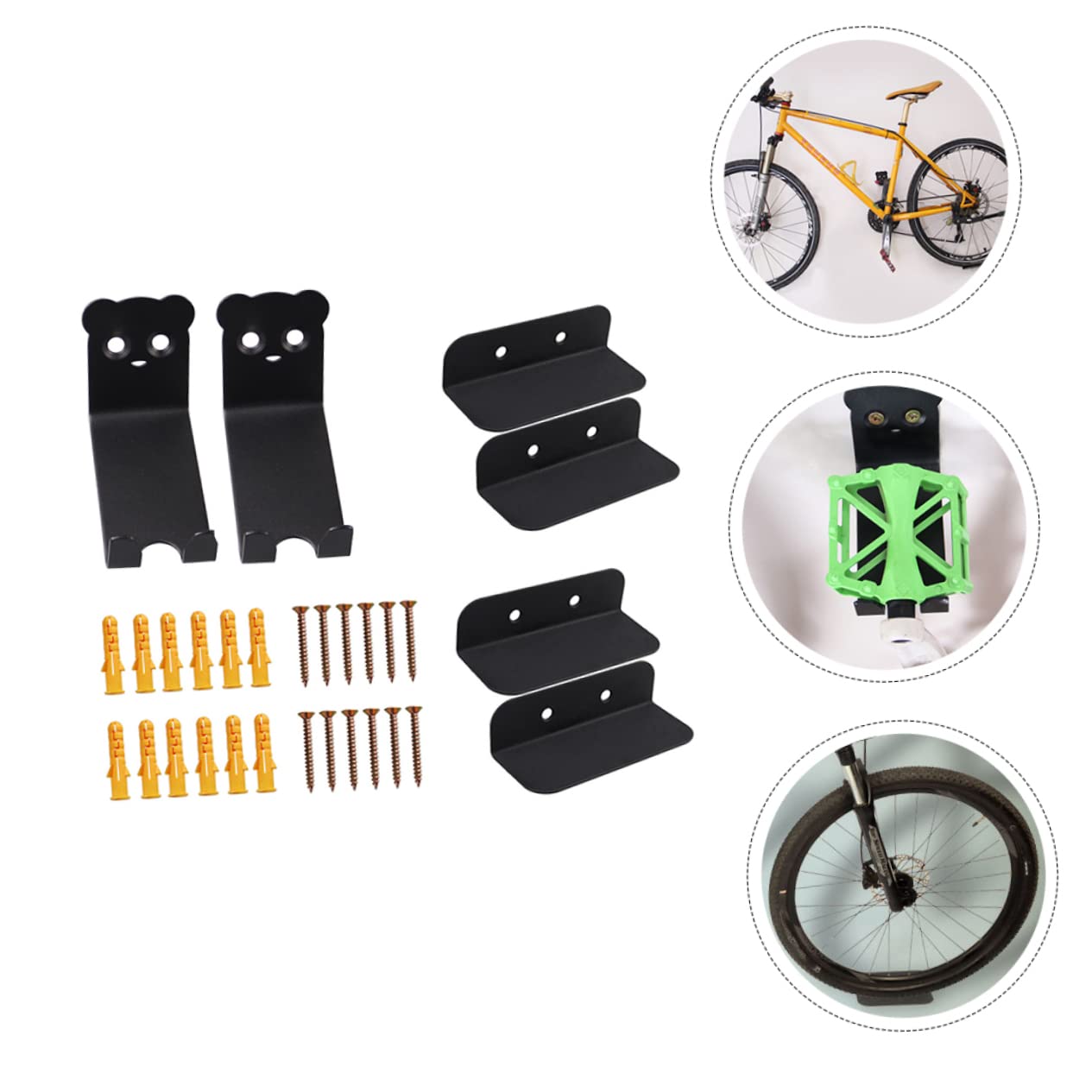 KITANDOVE 2 Pack Wall Mounted Bike Rack - Heavy Duty Anti-Skid Bicycle Parking Stand for Home Garage Storage | Space Saving Bike Organizer for Indoor & Outdoor Use