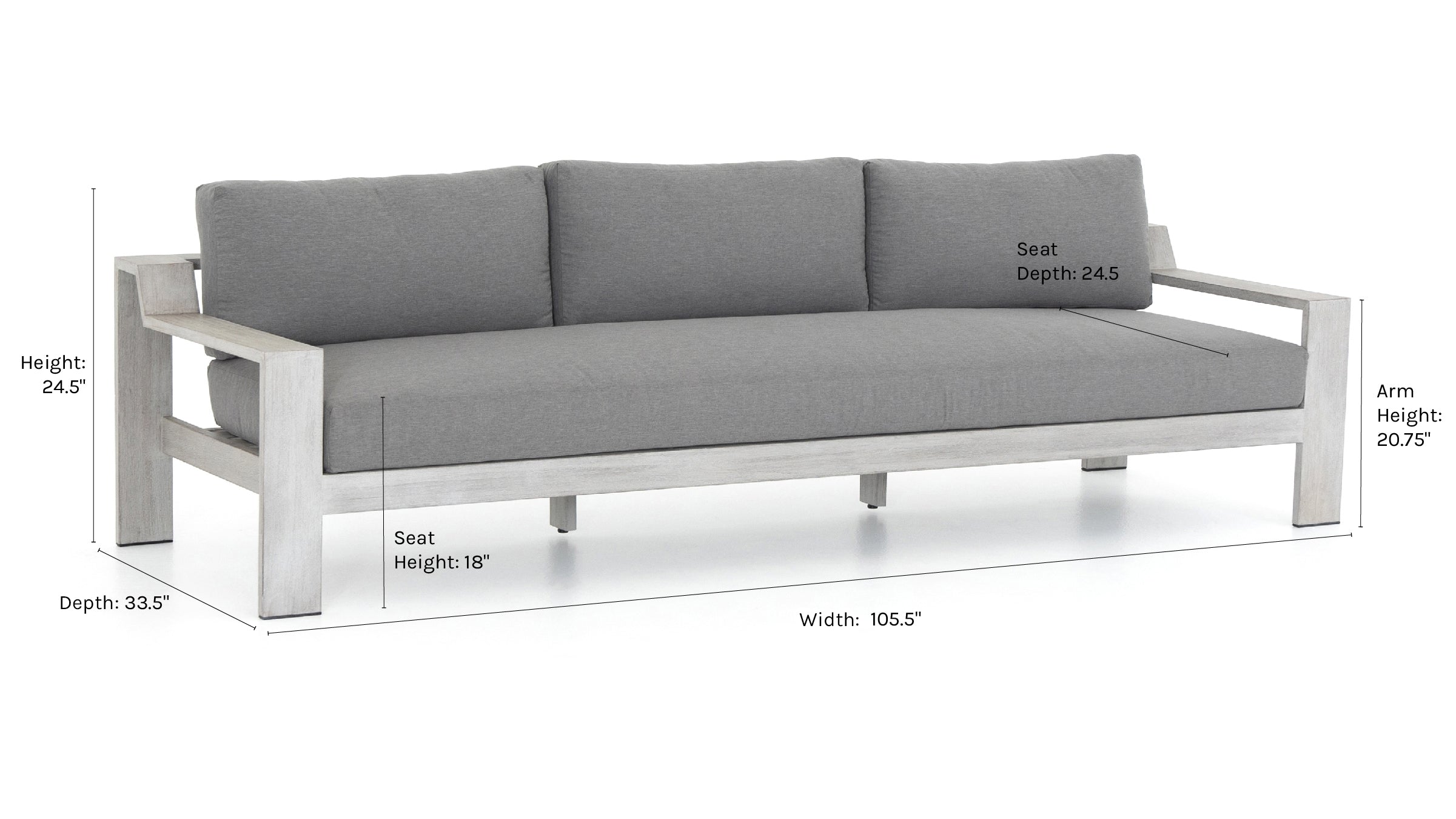 Clarise Indoor Outdoor Sofa - Waterproof & Weather-Resistant Patio Furniture for Living Room, Garden, and Backyard Relaxation
