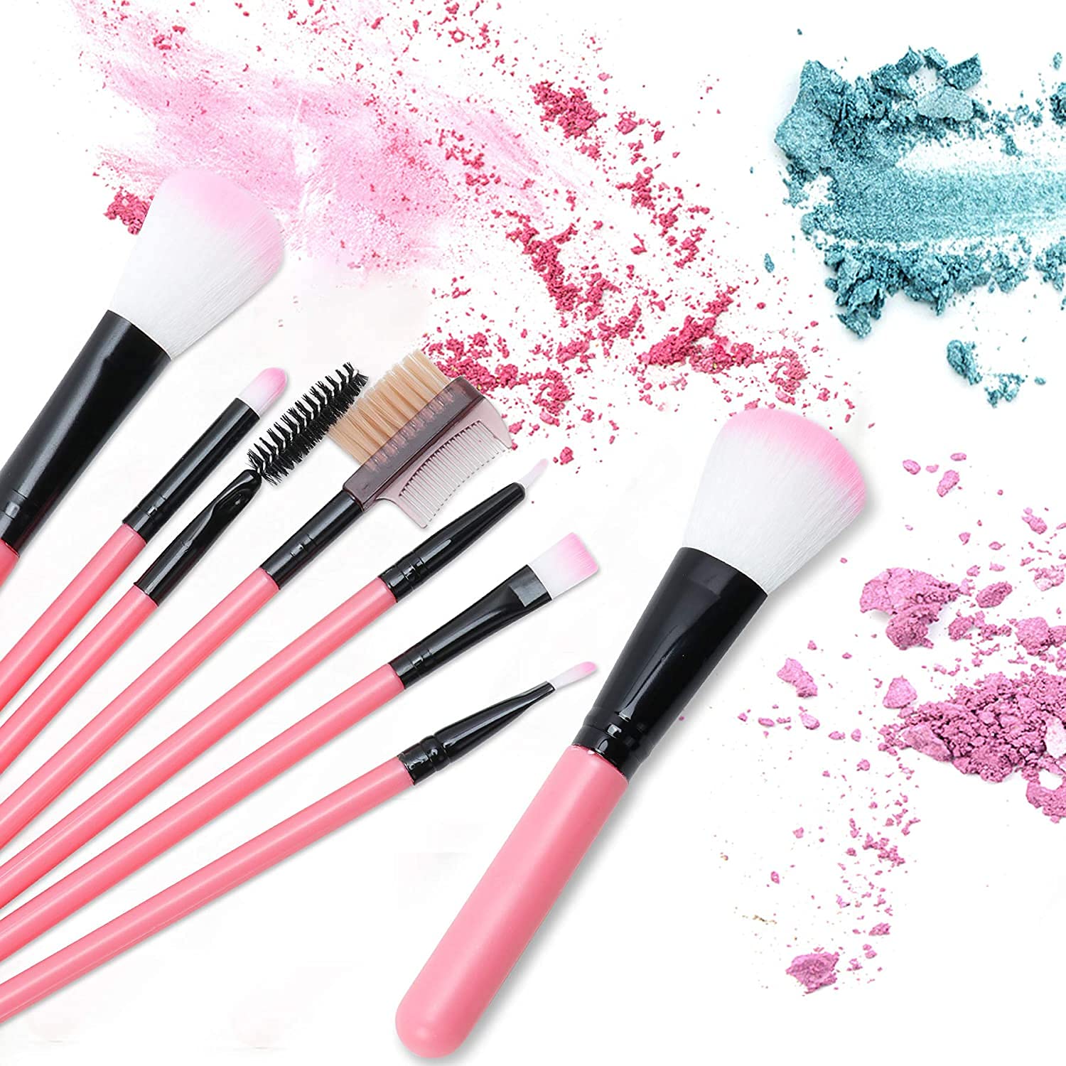 HUDACRUSH 12-Piece Professional Makeup Brush Set - Soft Pink Face & Eye Makeup Brushes Kit for Foundation, Blending, Contouring & Powder Application | Perfect for Travel, Home & Professional Makeup Artists