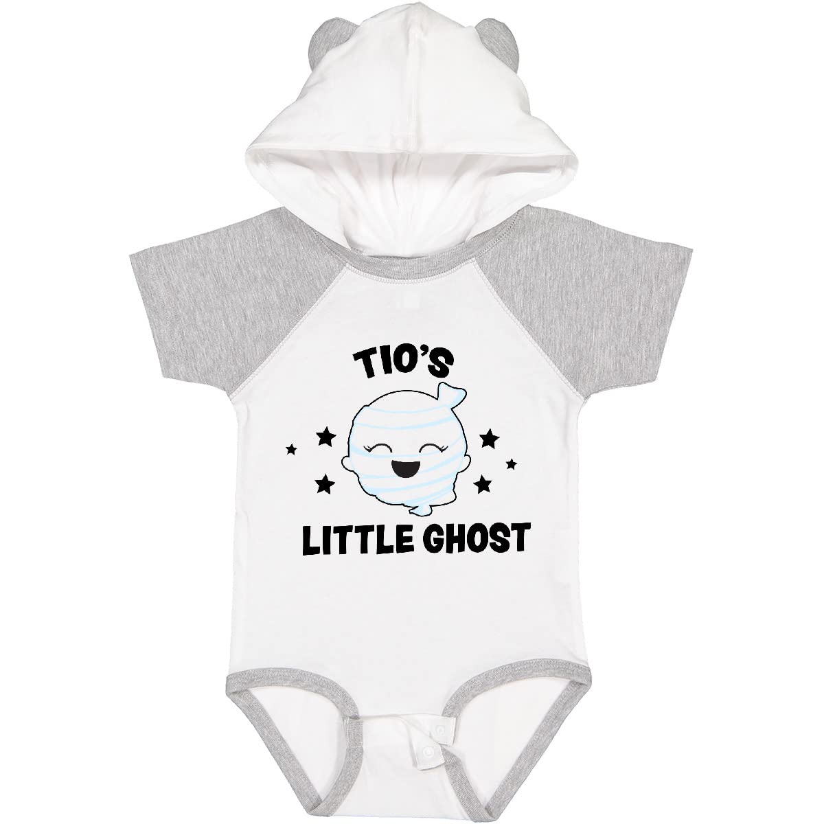 Inktastic Cute Tio's Little Ghost with Stars Baby Bodysuit - Soft Cotton Infant Onesie for Halloween, Birthday & Family Photos | Unisex Newborn Outfit for Boys & Girls