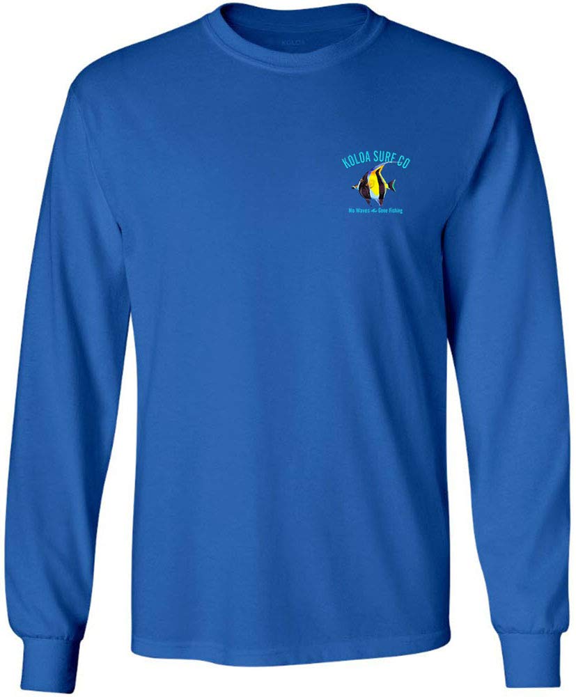 Koloa Surf Men's Moorish Idol Logo Cotton Long Sleeve T-Shirt - Regular, Big & Tall Sizes - Comfortable Surf & Beach Wear for Casual Outings
