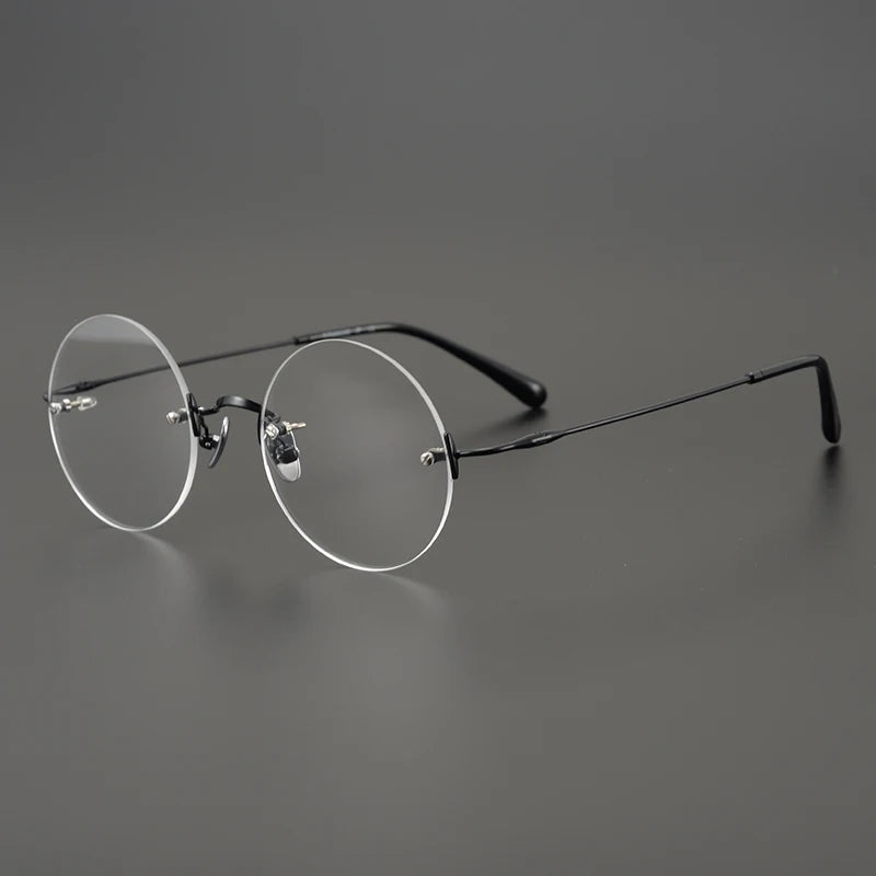 Aimee Unisex Rimless Round Titanium Acetate Eyeglasses 4521 - Lightweight & Durable Glasses for Men & Women - Perfect for Reading, Working & Daily Wear