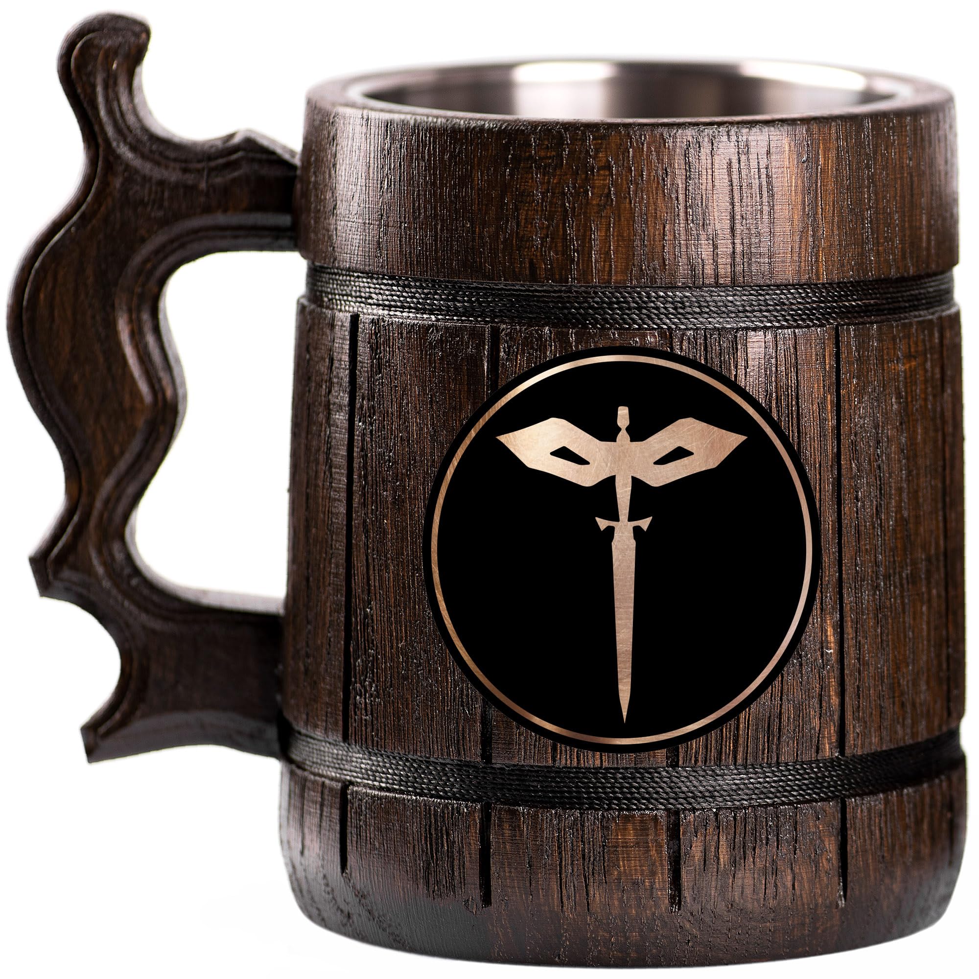 Custom DnD Rogue Beer Mug - Personalized Dungeons & Dragons Wooden Tankard Stein - Unique Gamer Gift for Men, Dad, Father - Perfect for Anniversary, Birthday & Wedding Gifts - Great for Game Nights, Tavern Parties & Fantasy Lovers