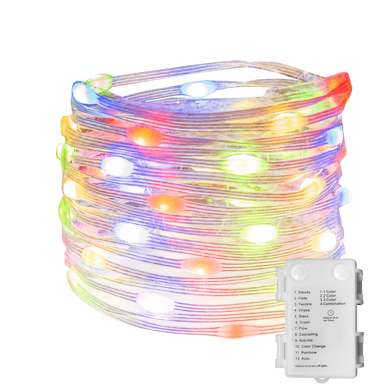 EAMBRITE 30LT RGB LED Fairy Lights - Battery Operated Color Changing String Lights with Timer, Waterproof for Indoor & Outdoor Use - Perfect for Bedroom, Wedding, Party, Christmas Decorations and Garden Lighting