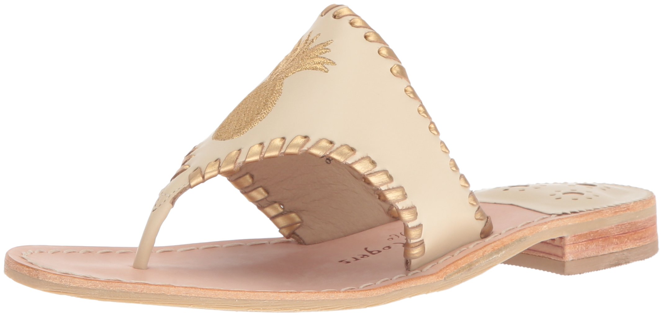 Jack Rogers Women's Pineapple Embroidered Dress Sandals - Comfortable Summer Wedge Sandals for Beach, Wedding & Vacation Outfits