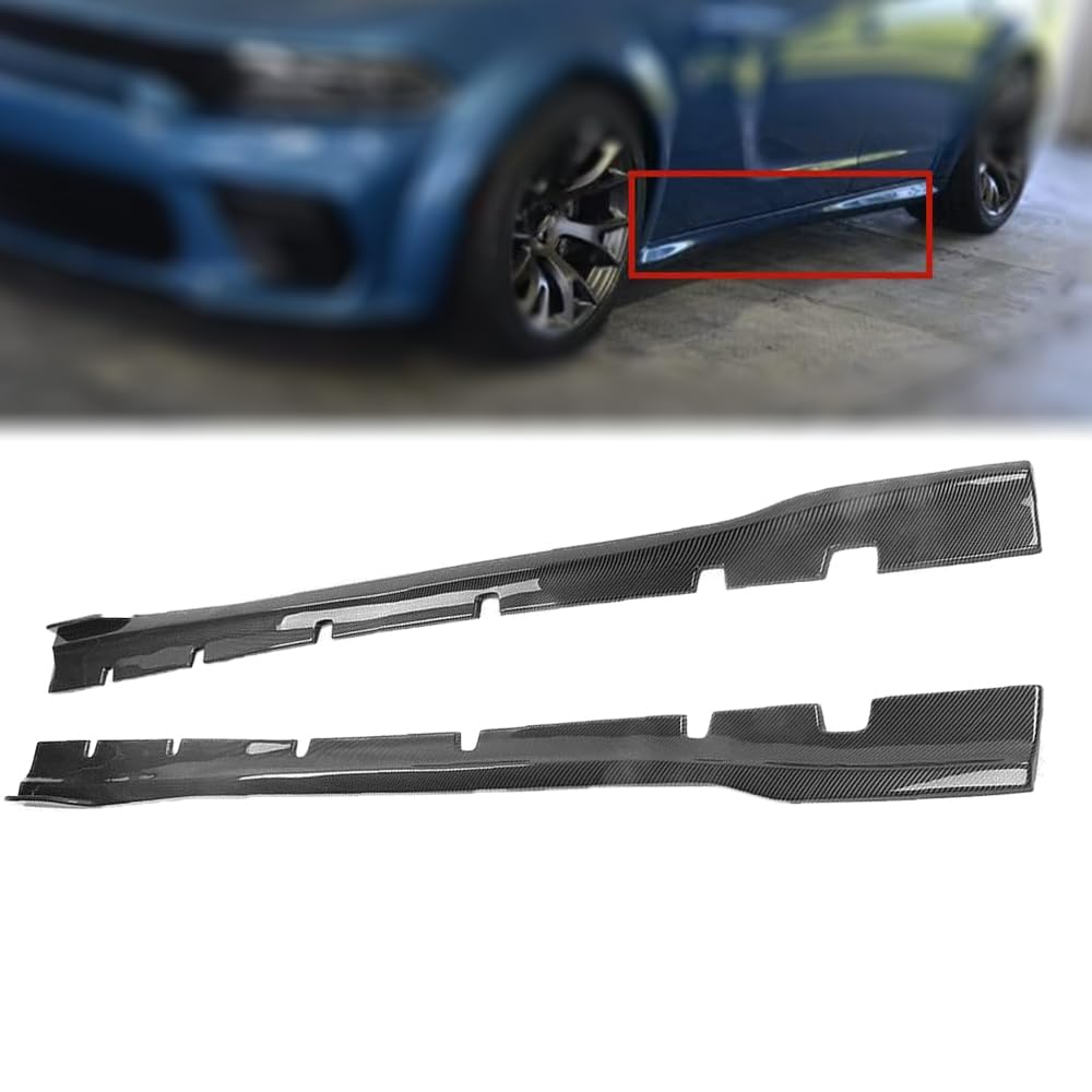Carbon Fiber Side Skirts Panel Kit for Dodge Charger Widebody 2020-2022 - Rocker Panel Splitter Extension (1 Pair) - Enhance Style & Aerodynamics for Street Racing & Car Shows