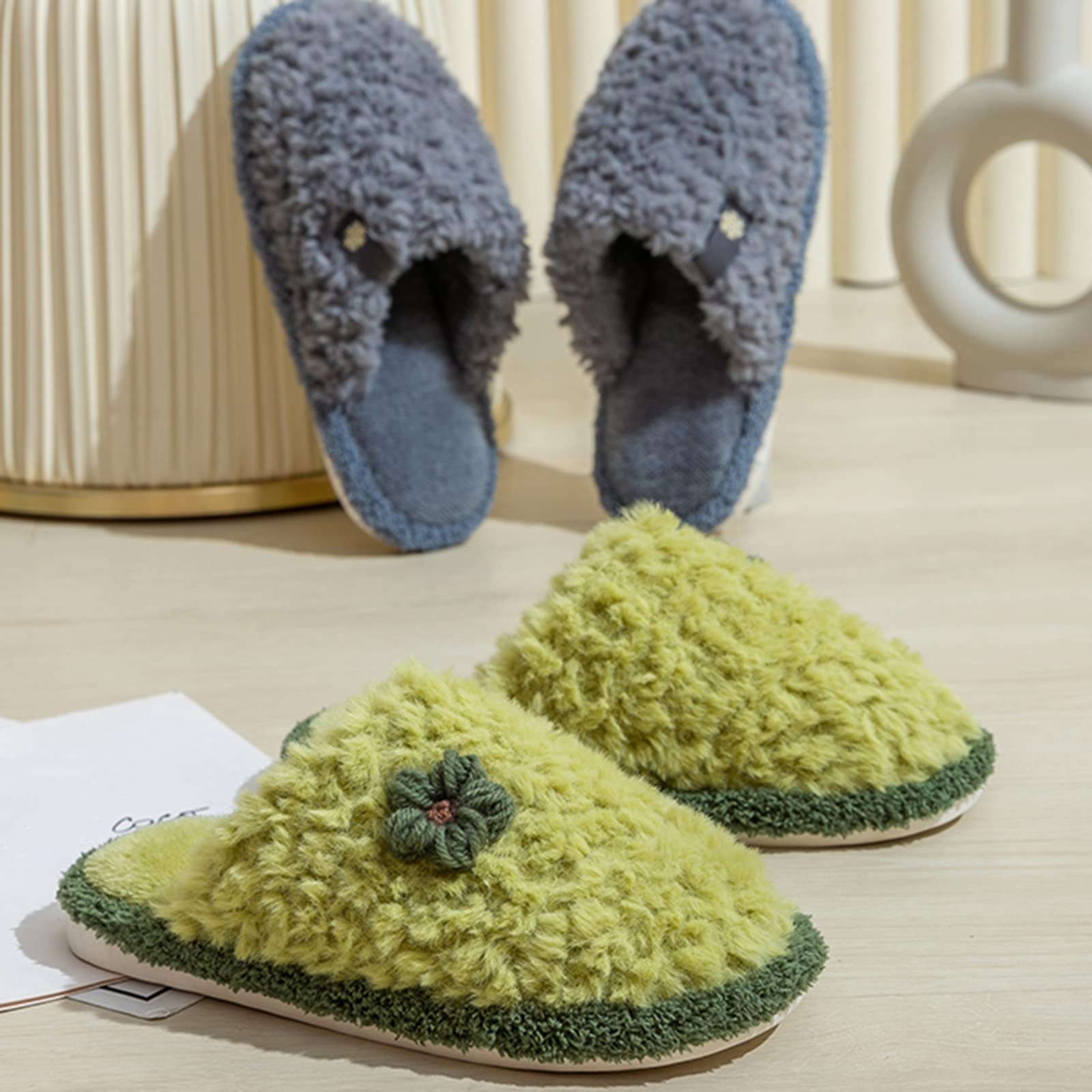 **JHSLXD Cozy Cotton Slippers for Women & Men - Warm Winter Non-Slip Indoor/Outdoor House Shoes - Perfect for Home, Office, Dorm & Cold Weather Comfort**