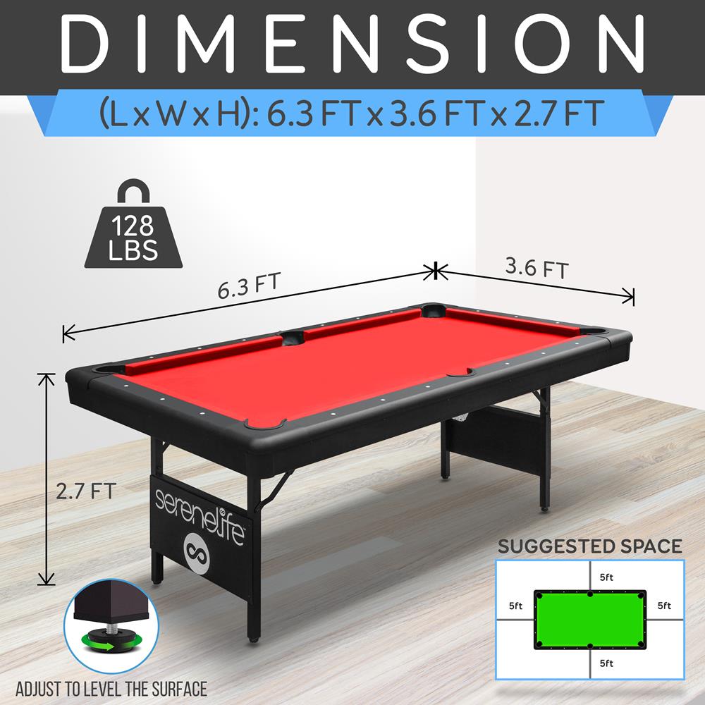 Portable Pool Table - Foldable & Lightweight Billiard Table for Home, Office, or Outdoor Use - Perfect for Game Nights, Parties, and Recreation