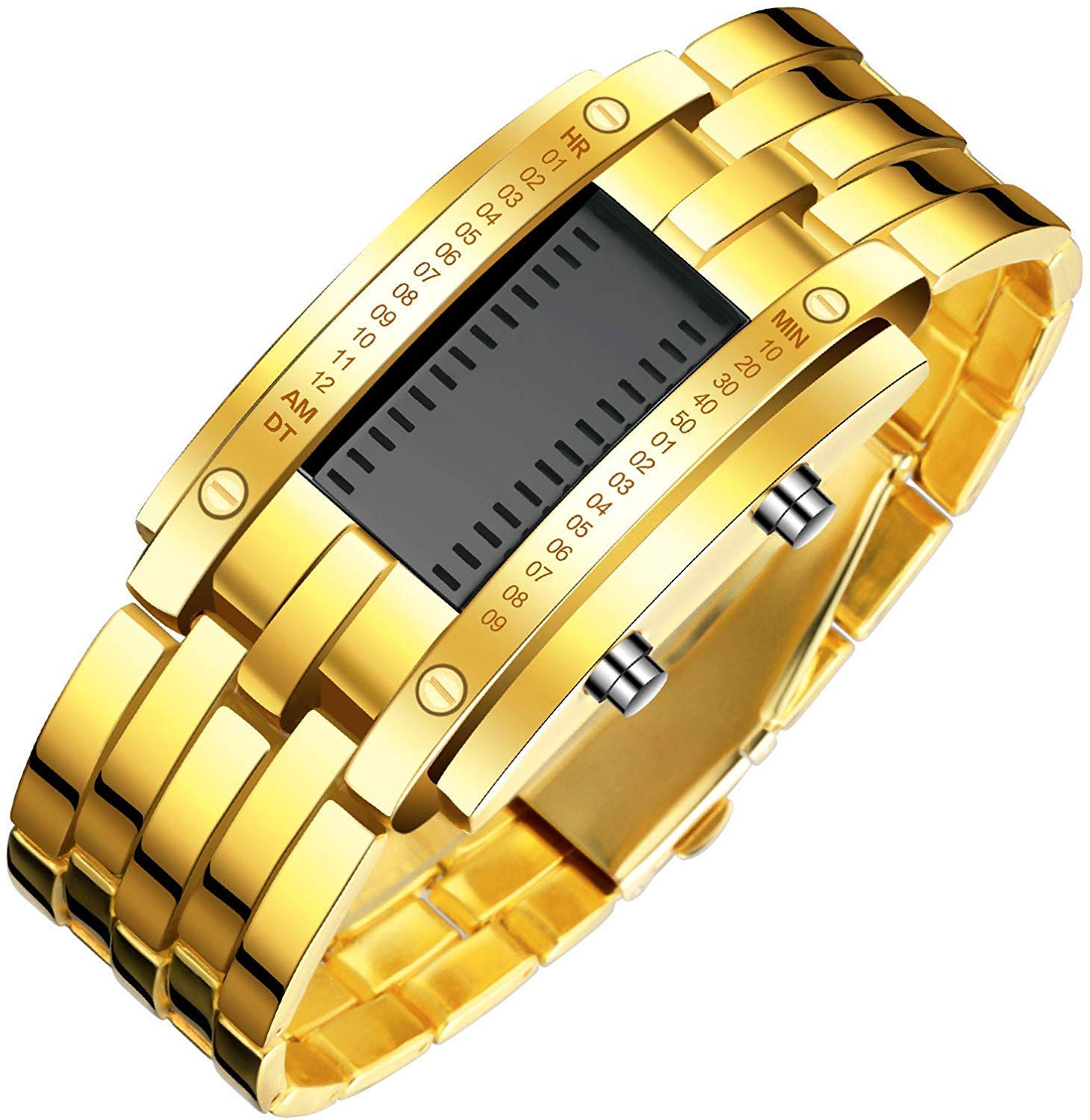 Gosasa Men's LED Digital Watch - Waterproof Stainless Steel Wristwatch with Classic Black Design | Perfect for Everyday Wear, Sports & Outdoor Activities
