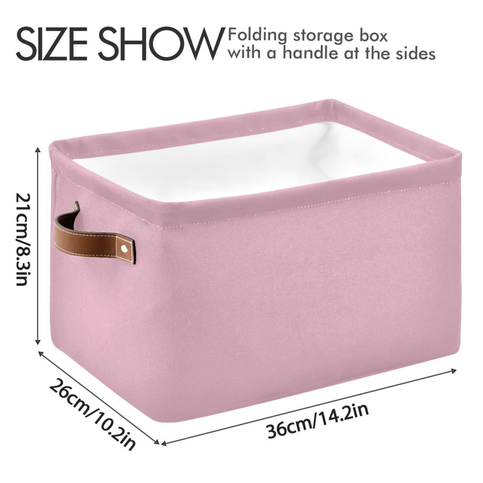 Azalea Pink Fabric Storage Bins with Sturdy Handles - 2 Pack Closet & Shelf Organizers for Bedroom, Dormitory & Home Organization - Perfect for Toys, Books & Clothes Storage
