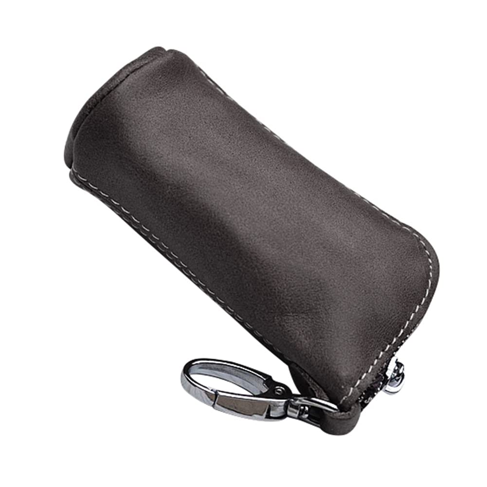 SEADEAR Leather Car Key Holder with Zipper Closure - Premium Smart Key Chain Case for Car Keys (Perfect for Key Organization & Protection)