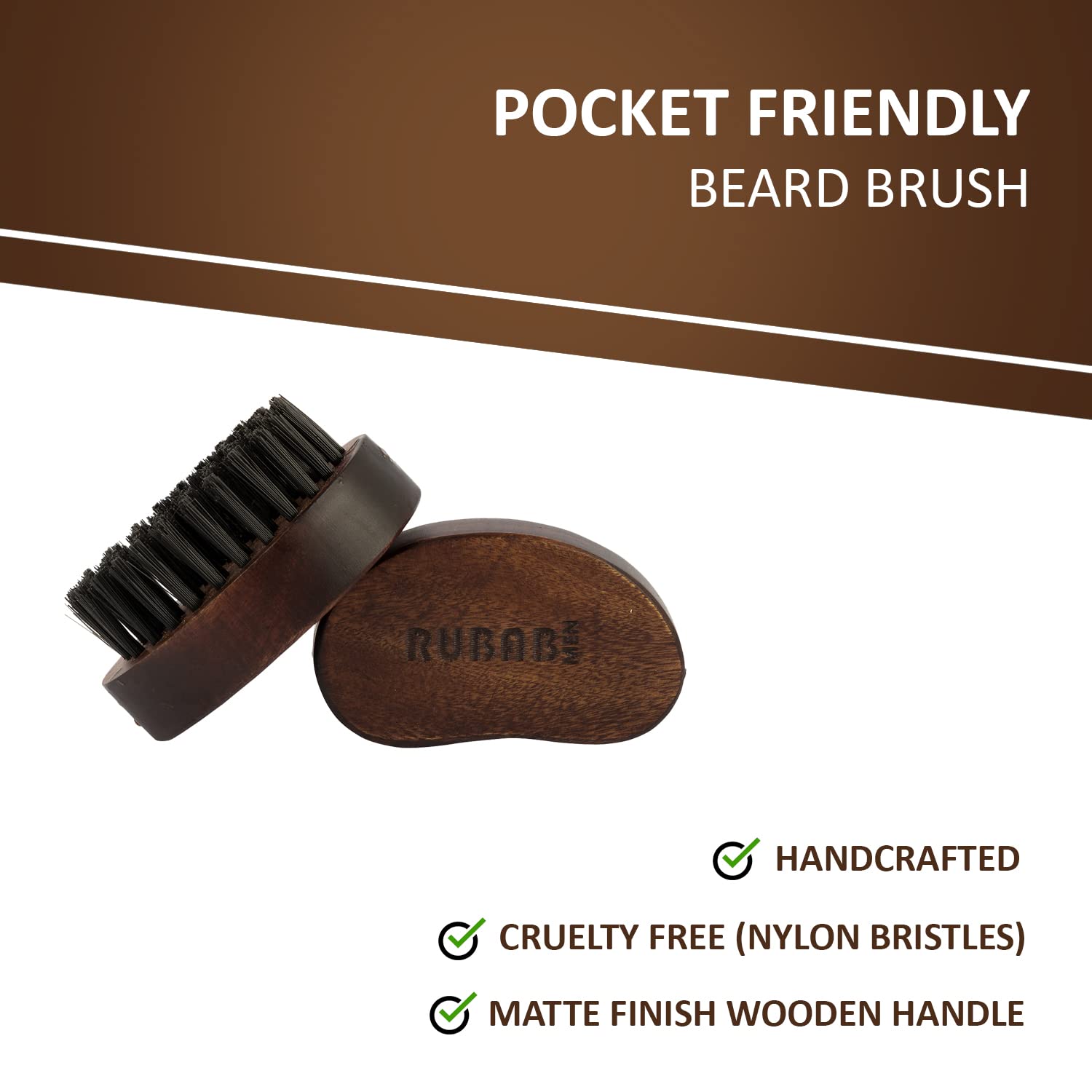 Premium Nylon Bristle Beard Brush for Men - Travel Friendly Grooming Tool | Tame & Style Your Beard Like a King | Perfect for Home, Office & Travel Essentials