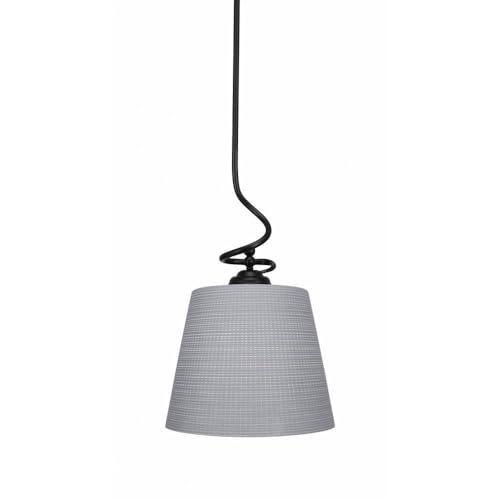 Toltec Lighting Capri 1-Light Matte Black Pendant Light Fixture (900-MB-4082) - Perfect for Kitchen Island, Dining Room, or Entryway Lighting