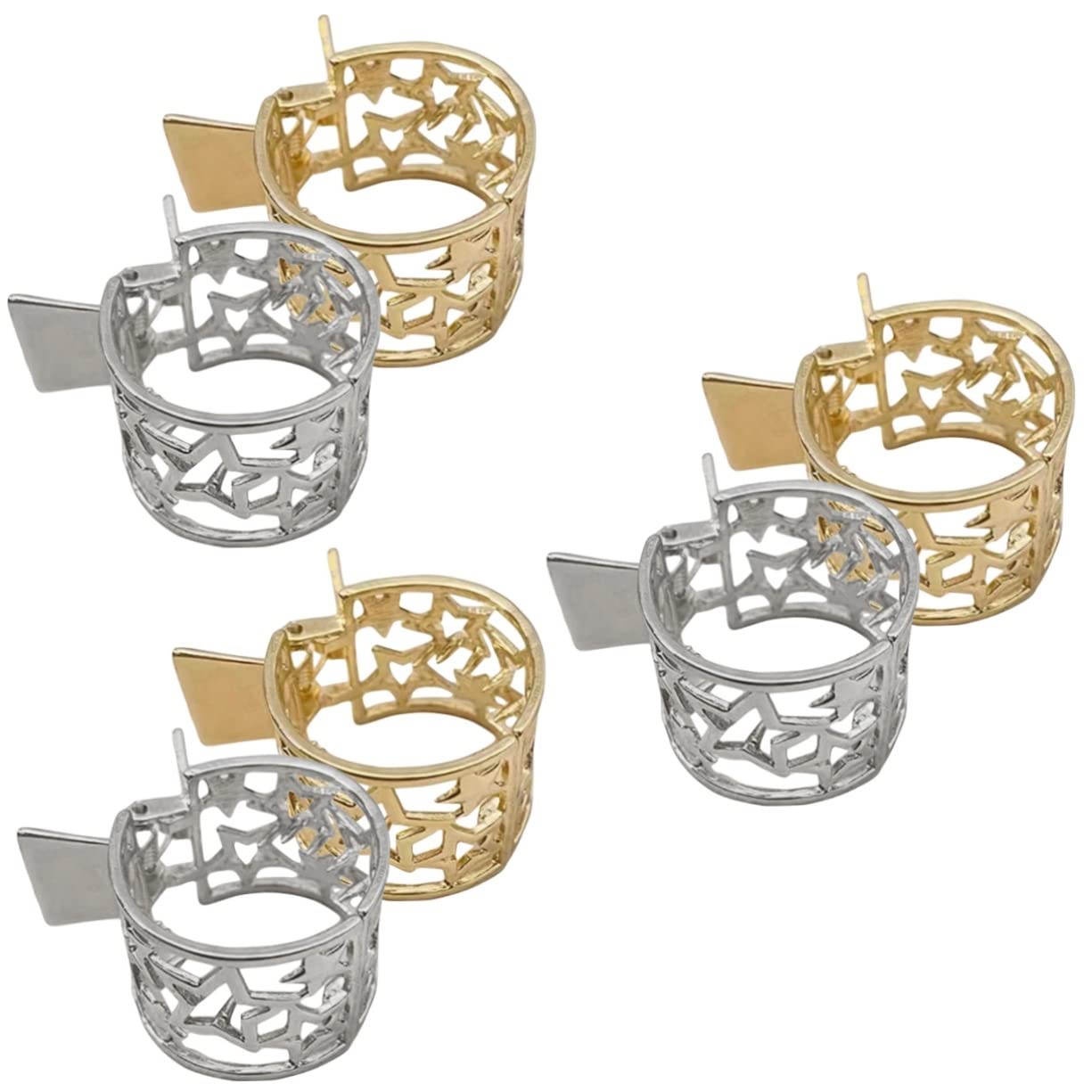 Lurrose 6-Piece Round Hair Clips for Women - Small Alloy Hairpins with Unique Grip for Thick Hair, Girls Hair Accessories, Tiara-Style Headpieces - Perfect for Weddings, Parties, and Everyday Styling