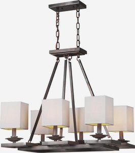 Antique Bronze 6-Light Chandelier - Elegant Dining Room Lighting Fixture for Home Decor | Model 7038-06-32