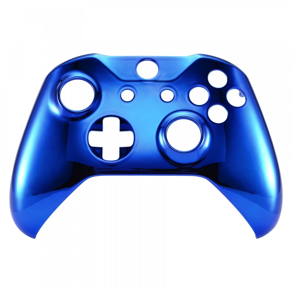 eXtremeRate Chrome Blue Replacement Front Housing Shell for Xbox One Wireless Controller Model 1708 - Custom Faceplate Cover Compatible with Xbox One S & One X Controllers | Gaming Accessories for Enhanced Customization & Style