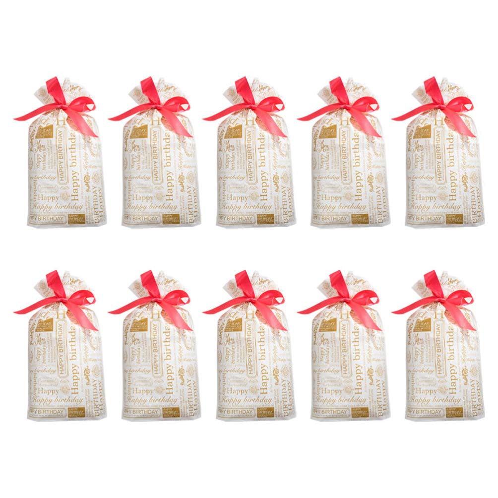 BESTOYARD 10Pcs Drawstring Goodie Bags for Birthday Party Favors - Decorative Candy Pouch with Bows for Kids & Adults - Cookie Bags for Christmas Halloween Gifts, Snacks & Biscuits | Perfect for Party Decorations & Gift Giving