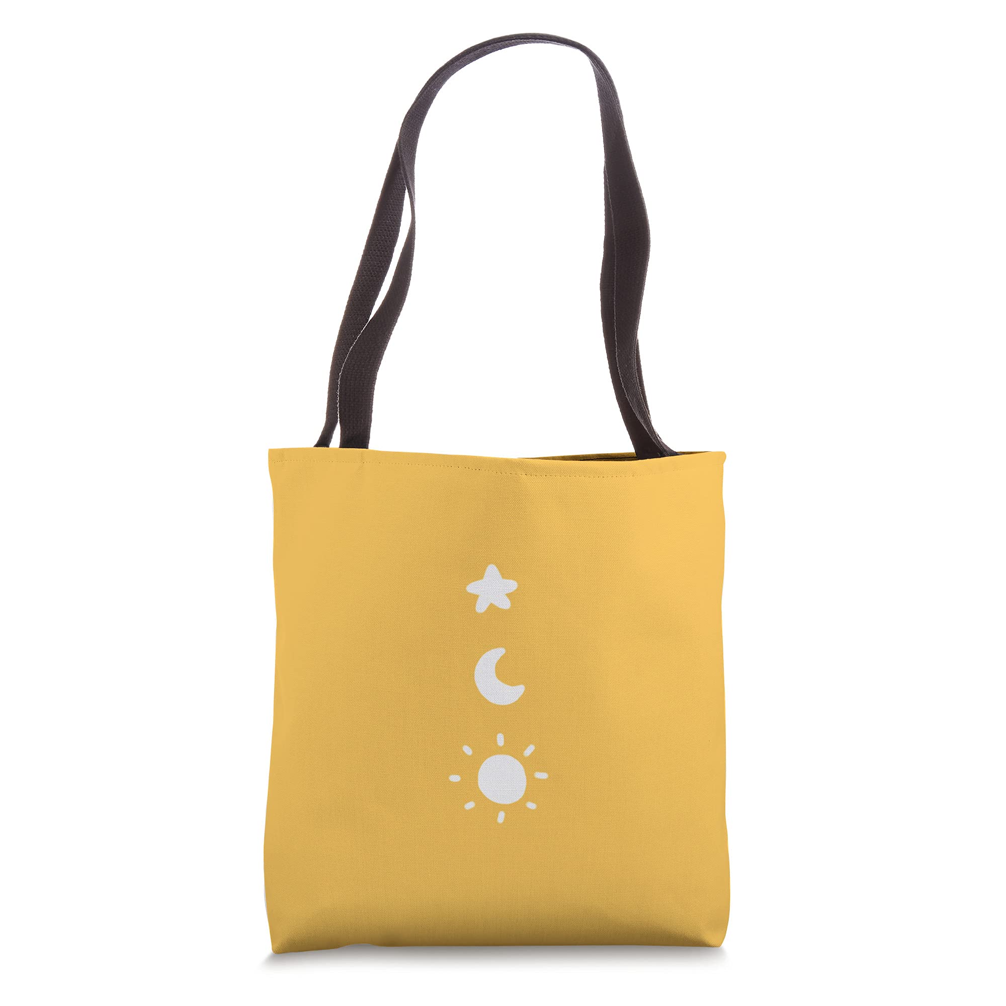Stylish Yellow Moon Star Tote Bag for Beach & Shopping