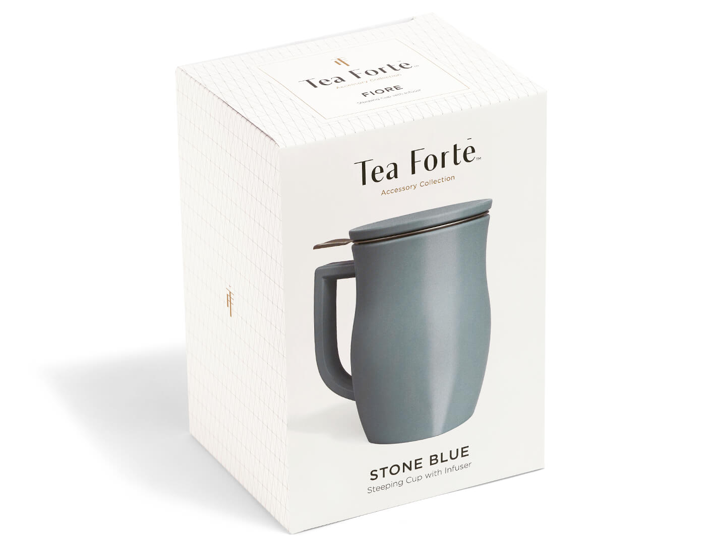 Premium Fiore Steeping Cup with Infuser Stone - Blue Glass Tea Infuser for Loose Leaf Tea - Perfect for Home, Office & Relaxation