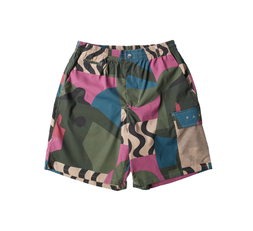 Distorted Camo Shorts for Men - Trendy Camouflage Cargo Shorts with Pockets - Perfect for Outdoor Adventures, Hiking, and Streetwear Fashion