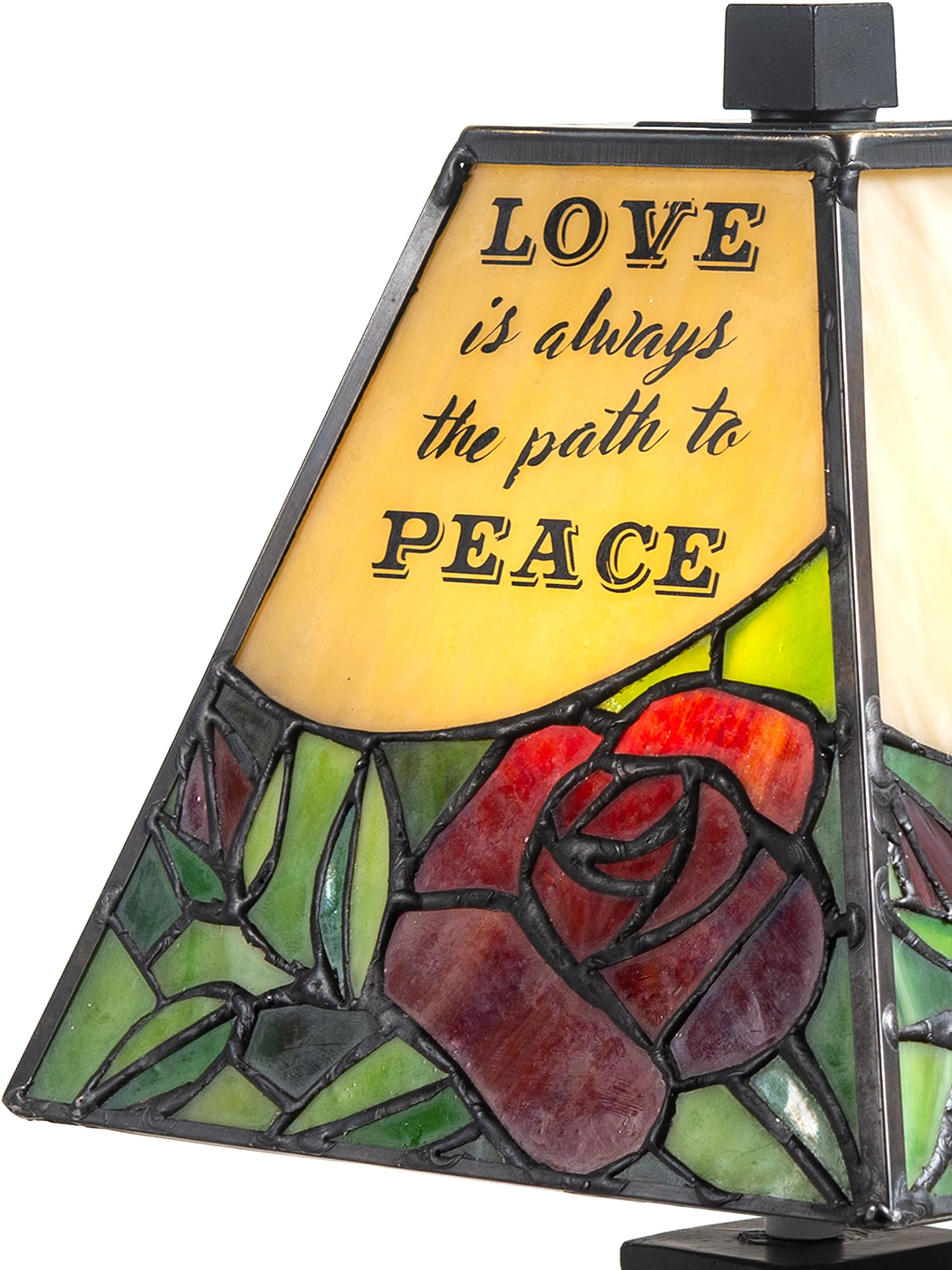 Dale Tiffany TA20258 Inspirational LED Rose Tiffany Accent Lamp in Antique Bronze - Perfect for Home Decor, Bedroom Nightlight & Romantic Gift Idea