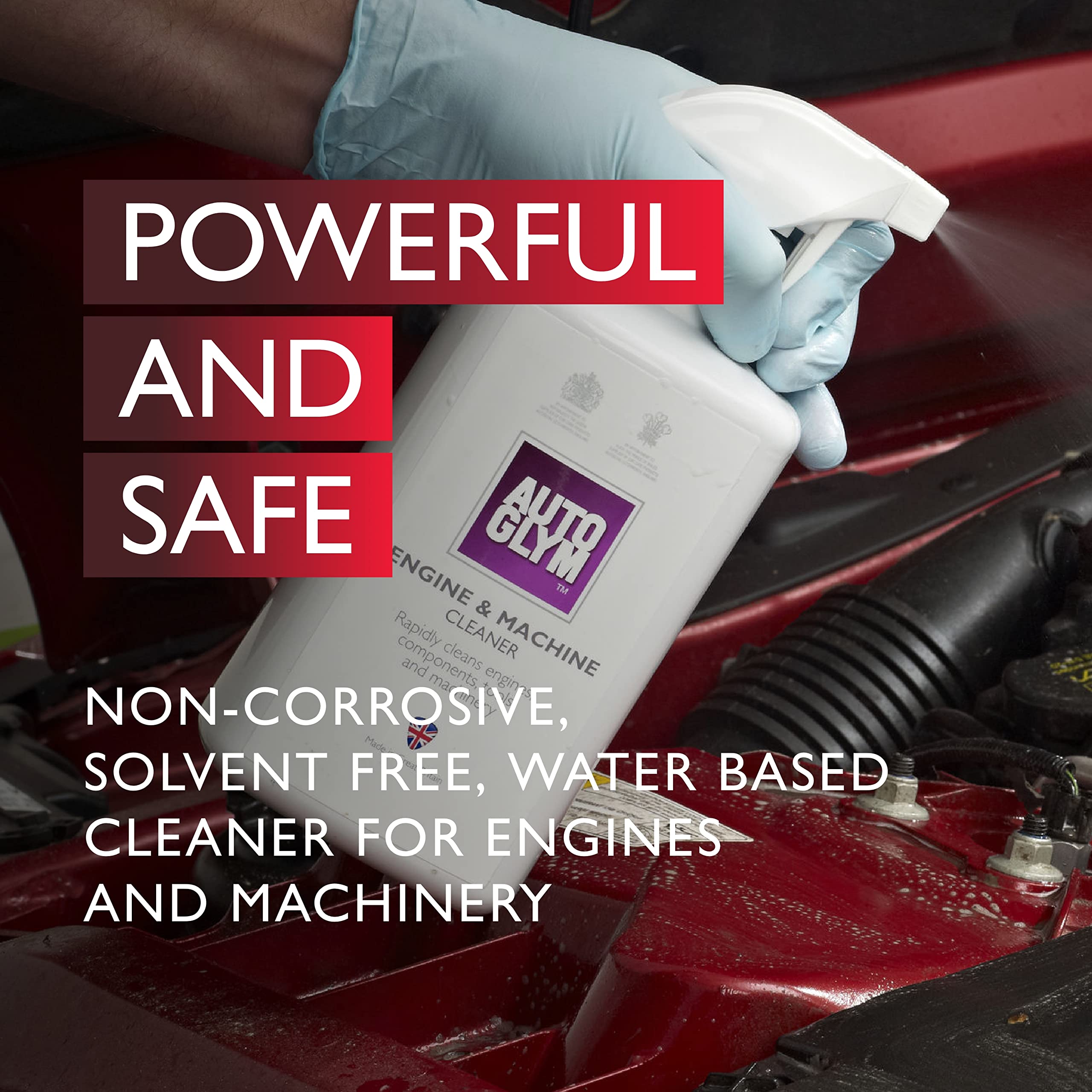Autoglym Engine & Machine Cleaner 1 Liter - Heavy Duty Degreaser for Cars, Motorcycles, Lawn Mowers - Perfect for Engine Bay Cleaning & Maintenance