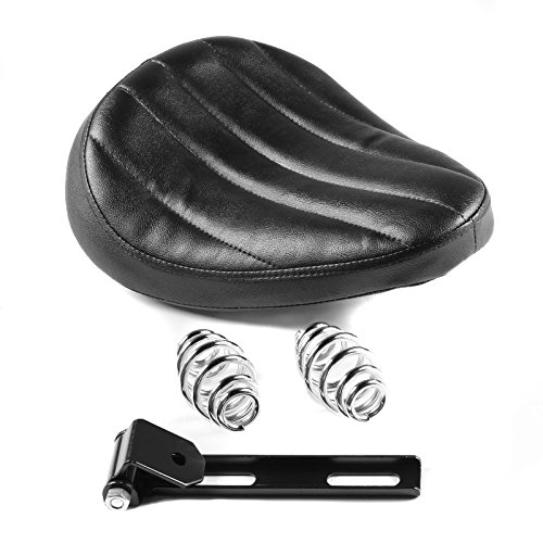 Solo Bobber Spring Seat for Harley Cruiser Classic Custom Motorcycles - Black CB83810 - Comfortable Ride for Long Distance & City Commuting