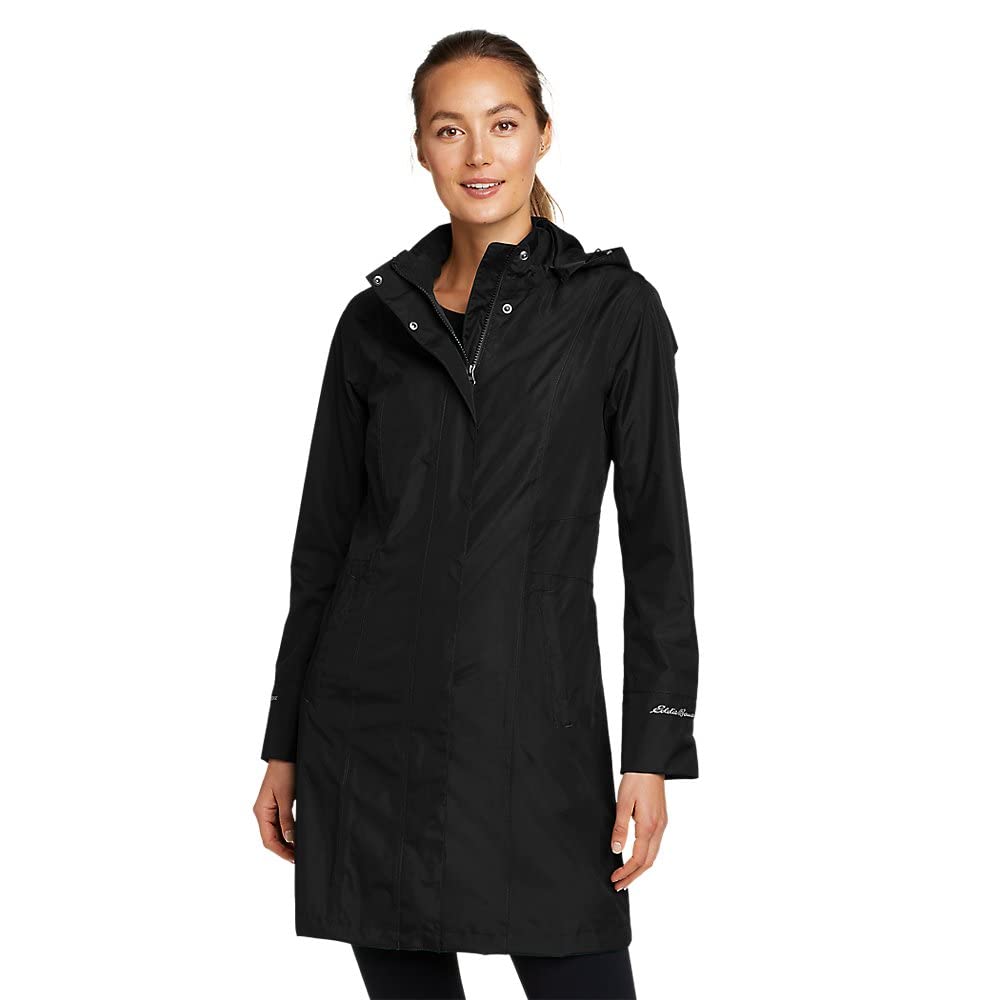 Eddie Bauer Women's Girl on the Go Water-Resistant Trench Coat | Lightweight Travel Raincoat for Commuting, Work & Outdoor Adventures