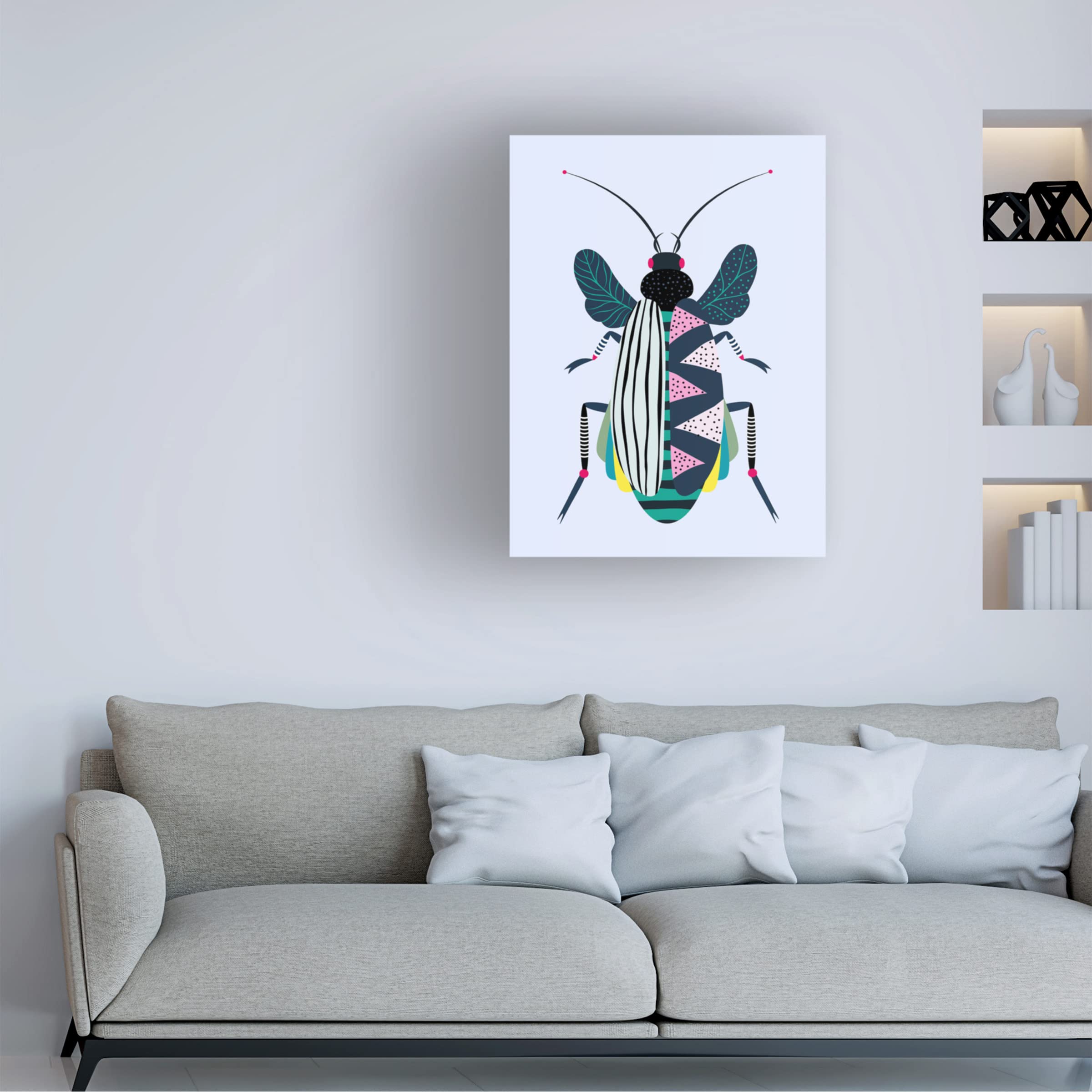 Trademark Fine Art 'Beetle' Canvas Wall Art Print by Ayse - Modern Home Decor for Living Room, Bedroom & Office