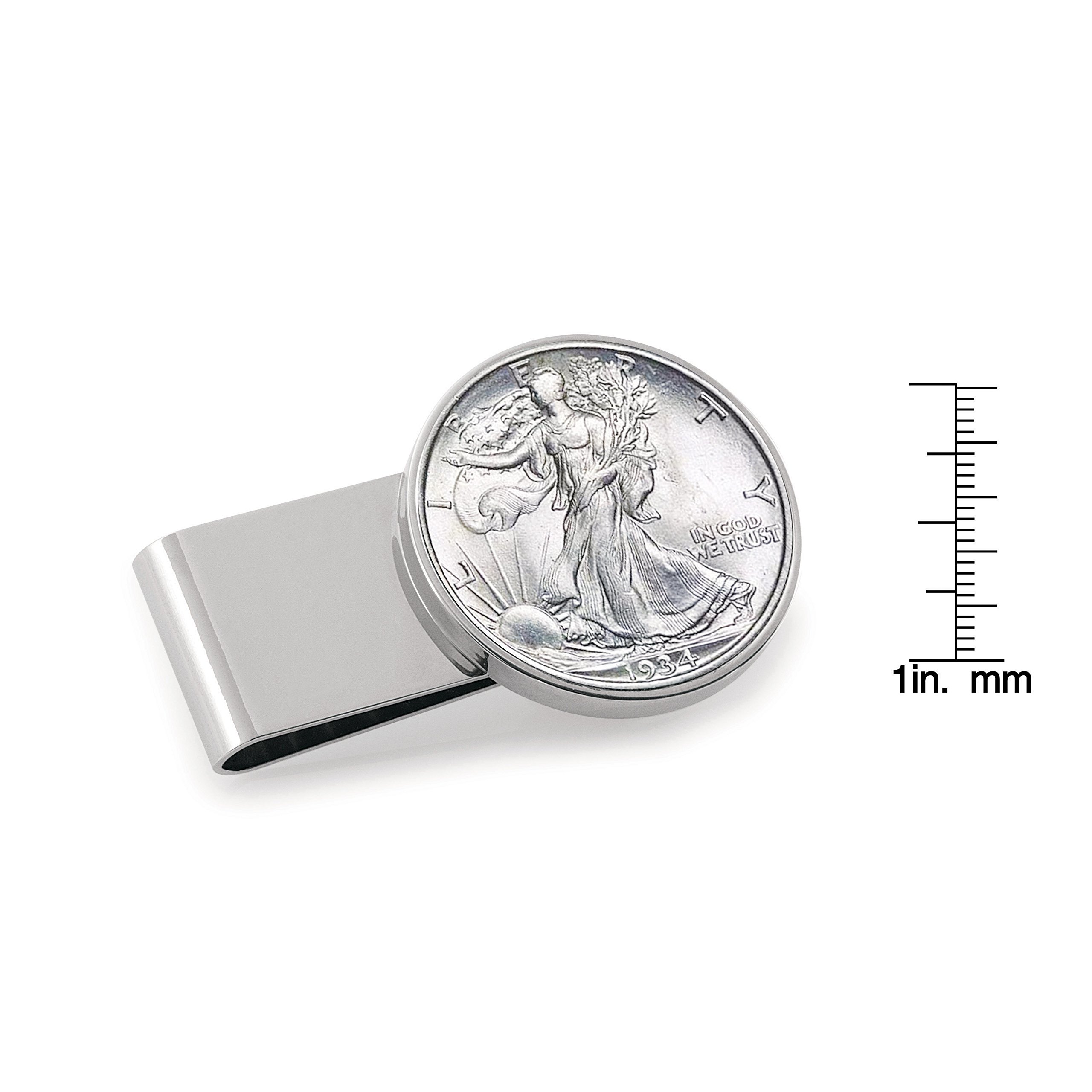 Authentic Walking Liberty Silver Half Dollar Coin Money Clip - Genuine US Silver Coin Gift for Men & Collectors - Perfect for Gifts, Weddings, and Everyday Carry