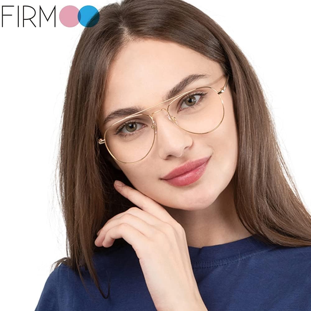 Firmoo Aviator Blue Light Blocking Glasses for Women & Men - Anti Eye Strain Computer Glasses, Reading Glasses for Screen Time, Gaming & Office Work