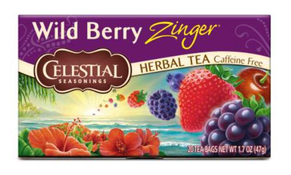 Celestial Seasonings Wild Berry Zinger Herbal Tea Bags - Caffeine-Free Fruit Infusion for Relaxation & Wellness - Perfect for Afternoon Tea Time or Evening Relaxation