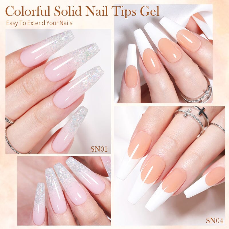 Born Pretty Solid Nail Tips Gel (SN03) - Professional Acrylic Nail Extensions for Salon & DIY Manicures at Home