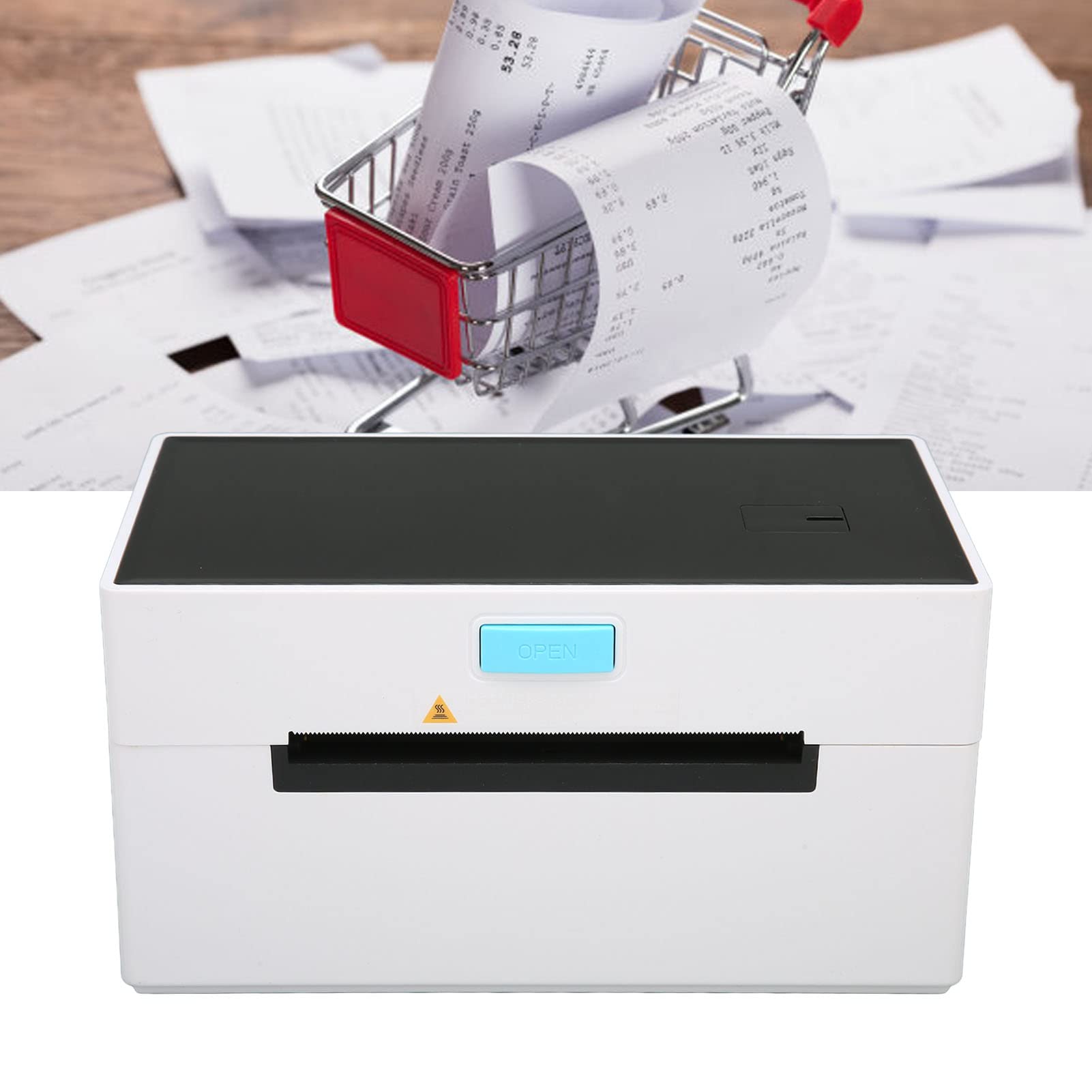 EXCLUZO Portable Label Printer - High-Resolution Thermal Printer with 160mm/s Fast Print Speed & Continuous Printing - Ideal for Retail Stores, Logistics Shipping & Restaurant Use (White)