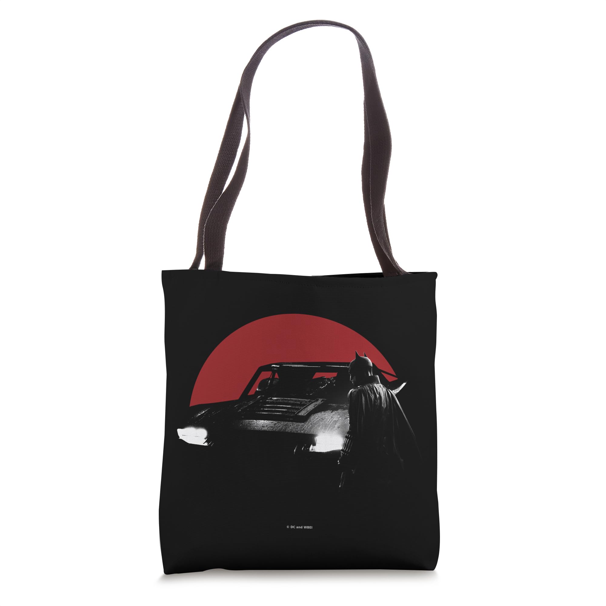 The Batman Red Moon & Batmobile Tote Bag - Stylish Superhero Shopping Bag for Comics Fans, Cosplay & Everyday Use