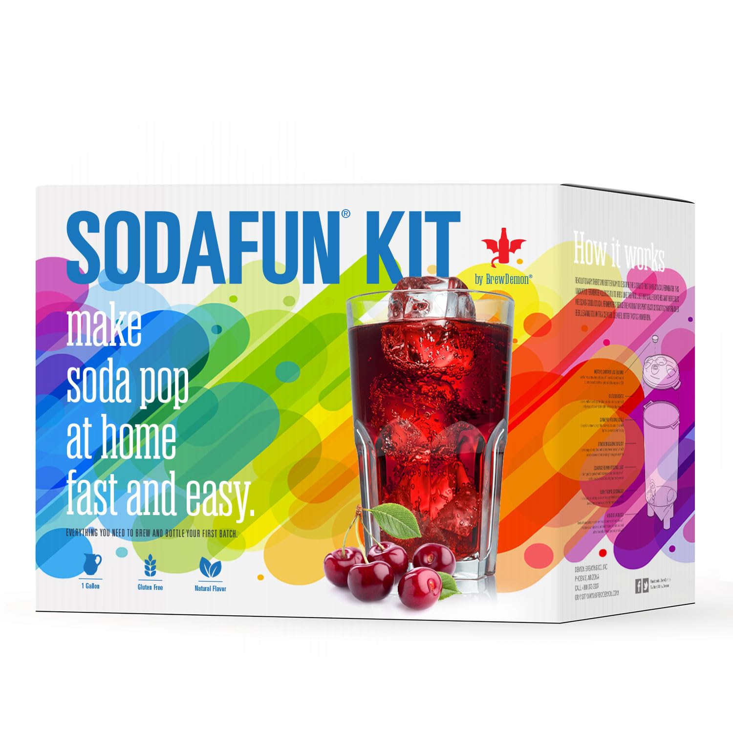 BrewDemon Soda Making Kit with 2 Gallon Bottles - Complete Home Soda Factory Set for Root Beer, Cola & More - Perfect for DIY Beverages, Parties & Family Fun