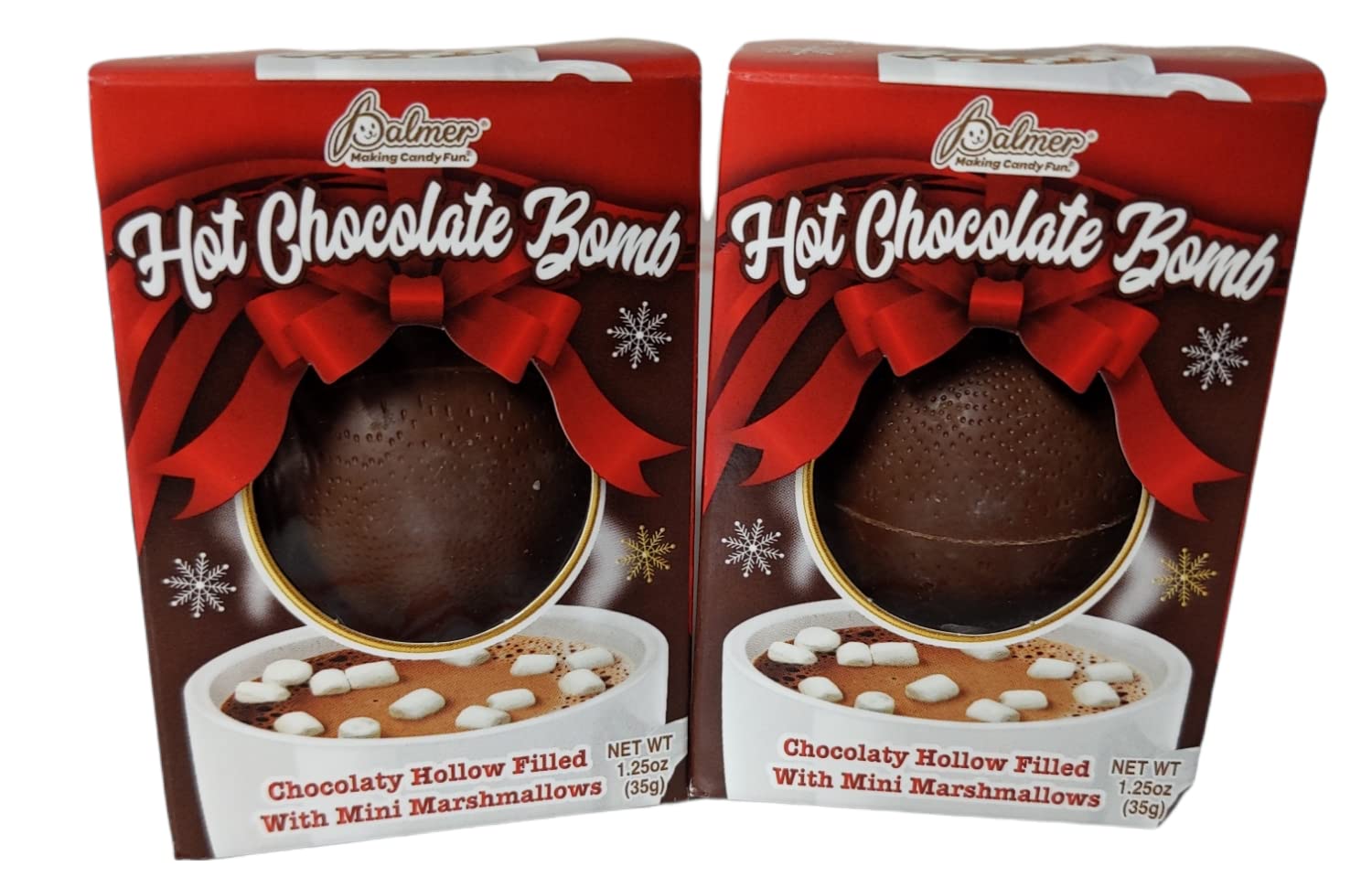 Palmer Hot Chocolate Bomb - Pack of 2 | Premium Chocolate Melting Shell with Marshmallows & Cocoa | Perfect for Holiday Gifts, Winter Treats & Cozy Family Moments