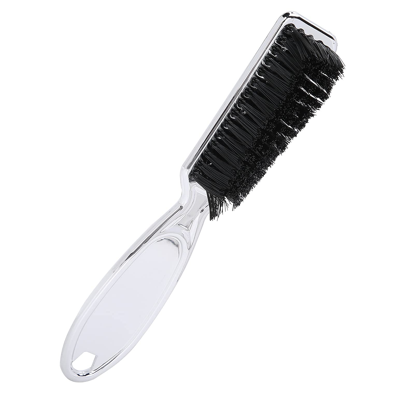 Professional Silver Barber Brush with Nylon Bristles - Hair Clipper Cleaning Brush, Styling Tool & Neck Duster for Men's Fade & Grooming - Perfect for Barbershops, Home Haircuts & Beard Maintenance
