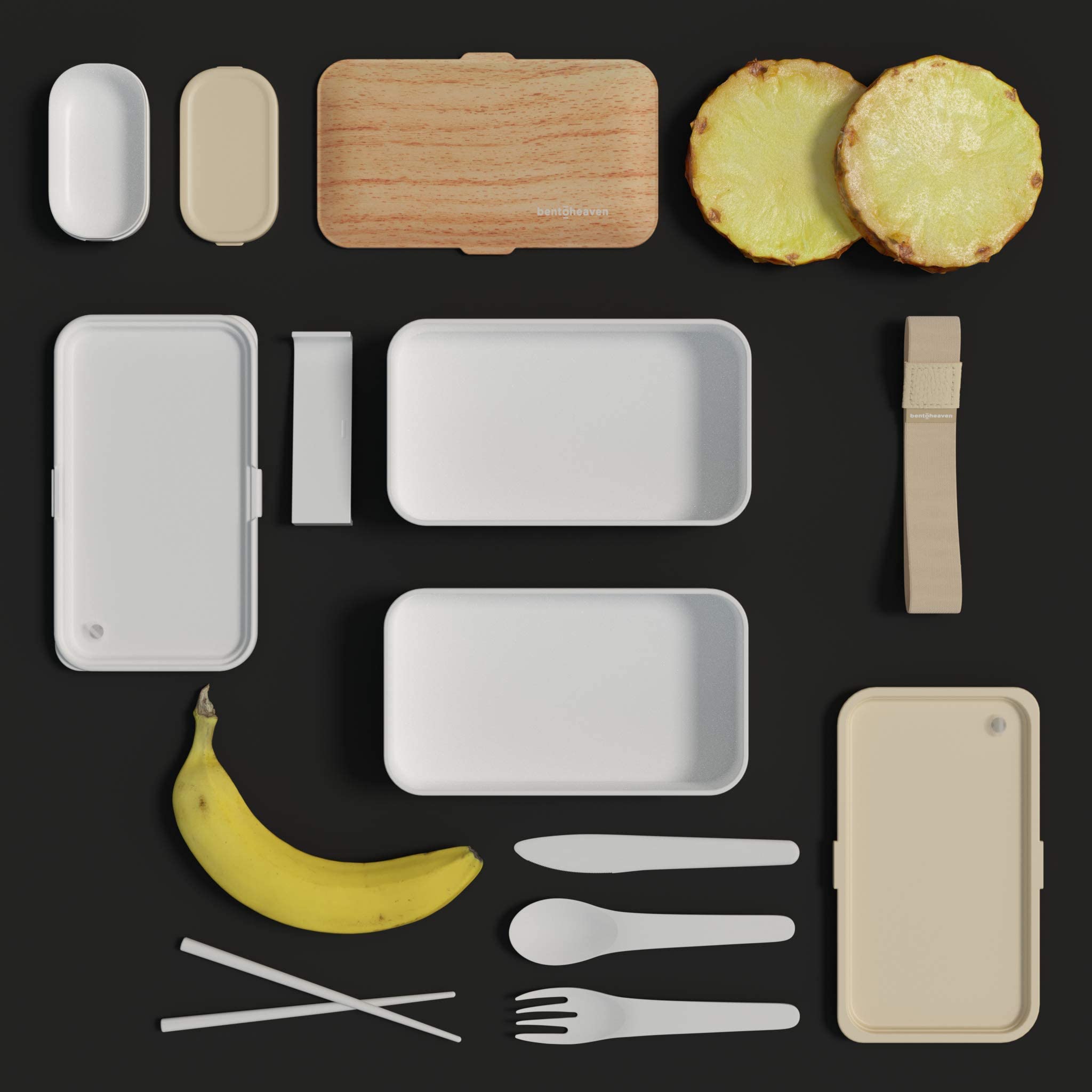 Premium Bento Box for Adults - Japanese Style Lunch Box with Compartments, Utensil Set, Chopsticks & Dip Container - Microwave Safe for Women & Men - Cute Bento Box for Kids - Ideal for Office, School & Picnics (Bright Light)